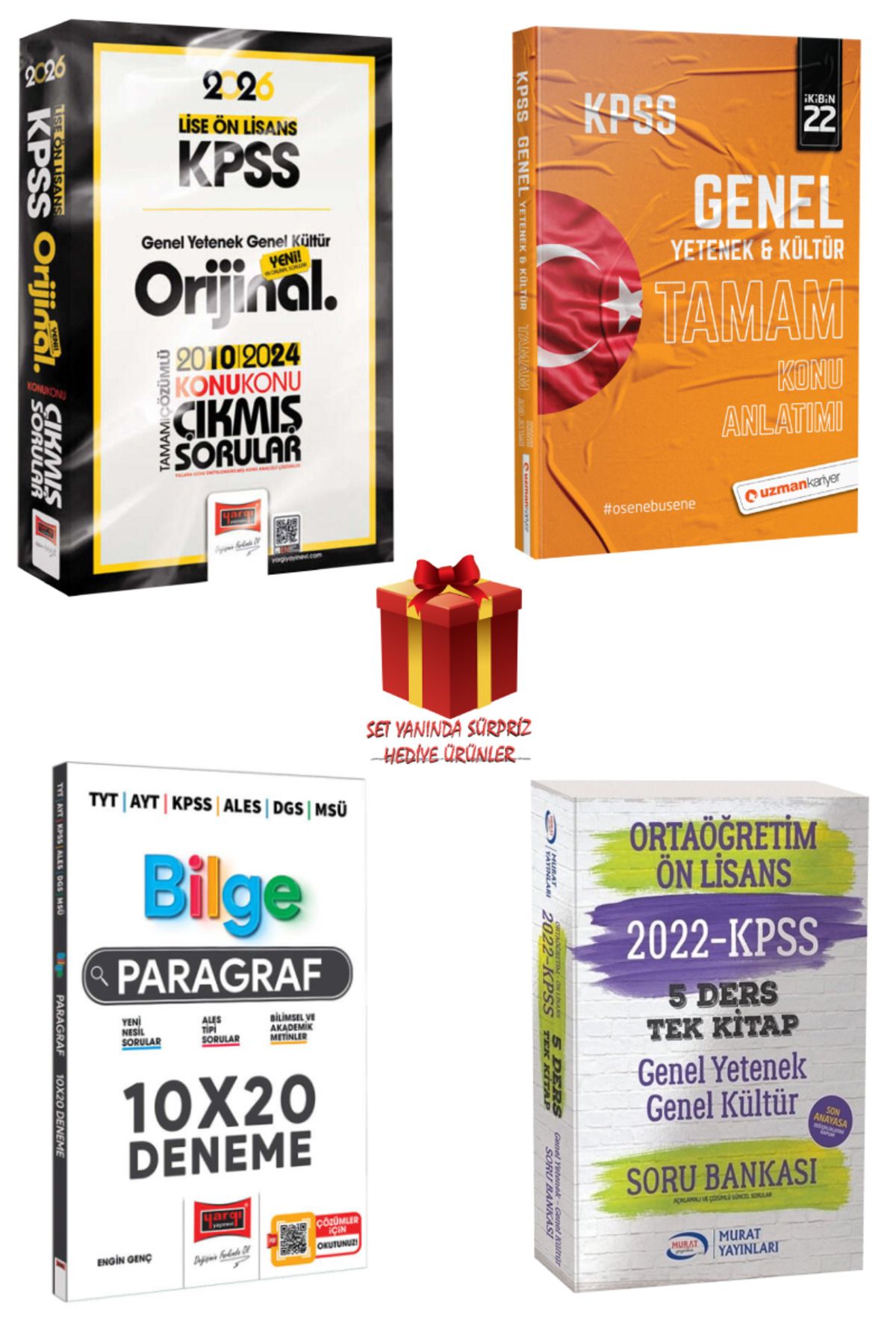 Yargı Yayınları 2026 KPSS Lise Ön Lisans Orijinal 2010-2024 Konu Konu Çıkmış Sorular+ Murat Soru Bankası+Deneme Seti