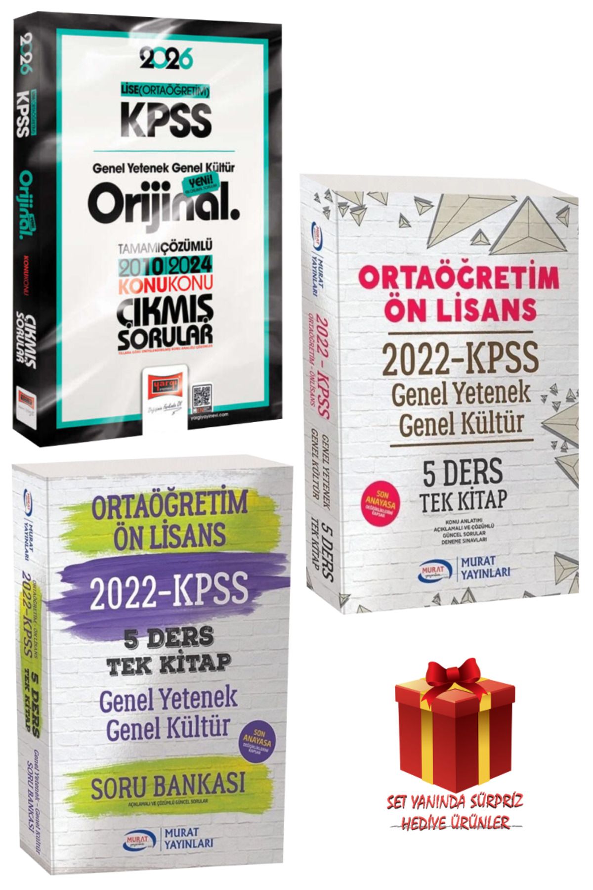 Yargı Yayınları 2026 KPSS Lise (Ortaöğretim) GYGK Orijinal Çıkmış Sorular 2010-2024+Tek Kitap Konu+Soru Bankası Seti