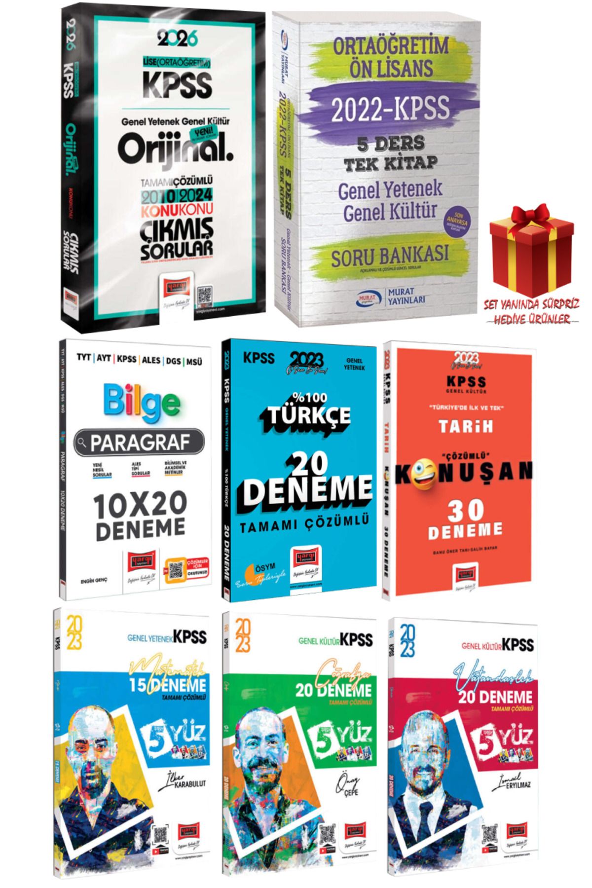 Yargı Yayınları 2026 KPSS Lise Orijinal 2010-2024 Konu Konu Çıkmış Sorular+5Ders Tek Kitap Soru Bankası+ Deneme Seti