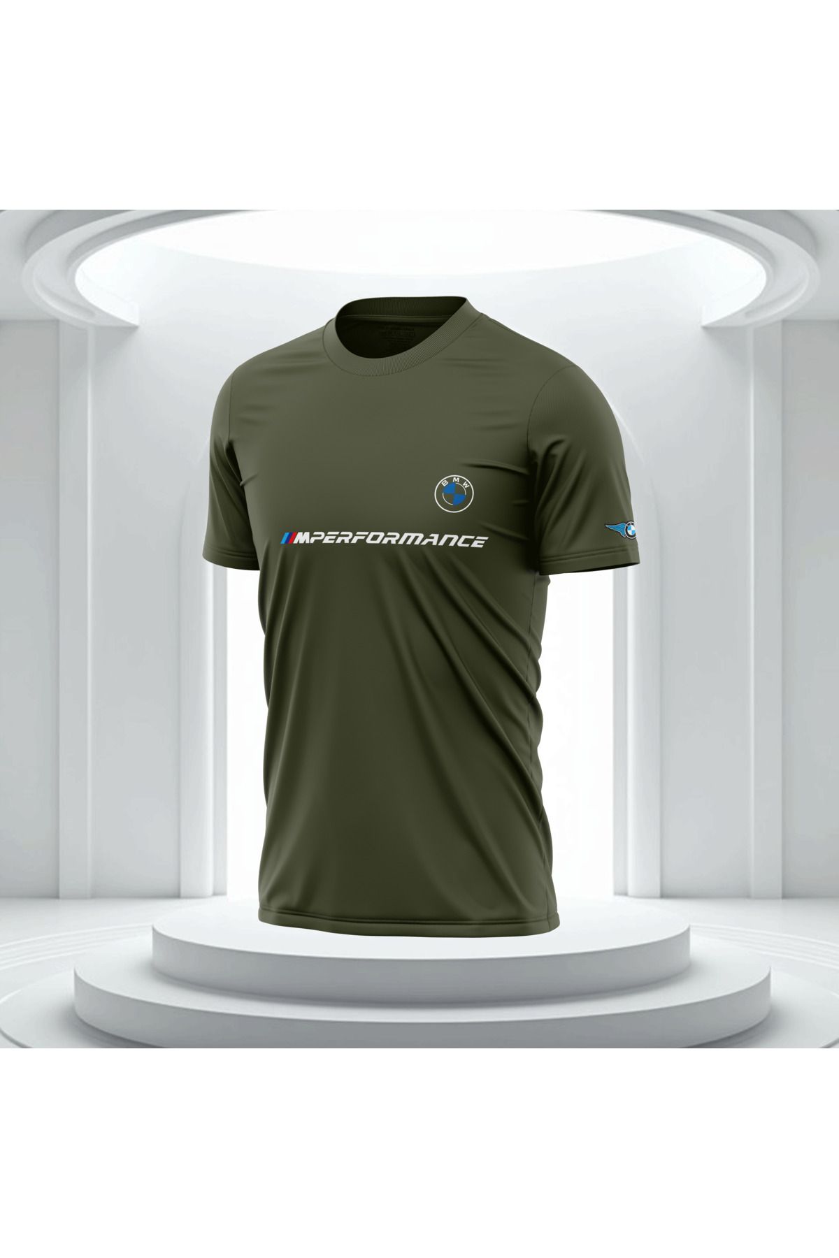 Bulvar Lee Erkek Sıfır Yaka BMW Baskılı Yazlık T-Shirt