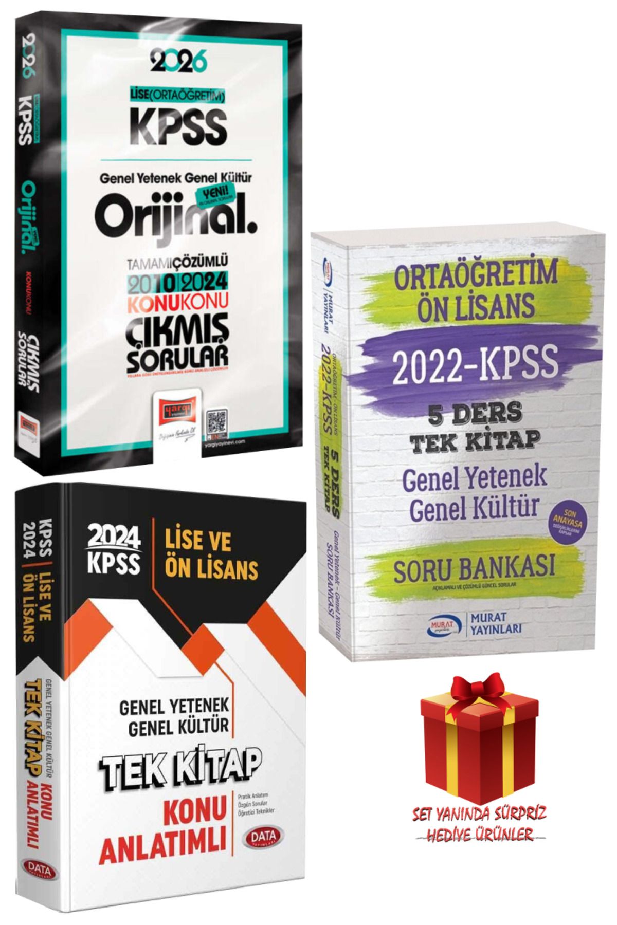 Yargı Yayınları 2026 KPSS Lise (Ortaöğretim) GYGK Orijinal Çıkmış Sorular 2010-2024+Tek Kitap Konu+Soru Bankası Seti
