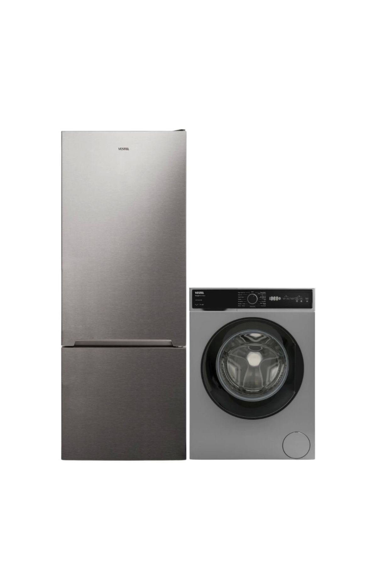 Vestel 2'li Inoks Beyaz Eşya Seti (CMI 87302 G Çamaşır + NFK52011 X Buzdolabı)