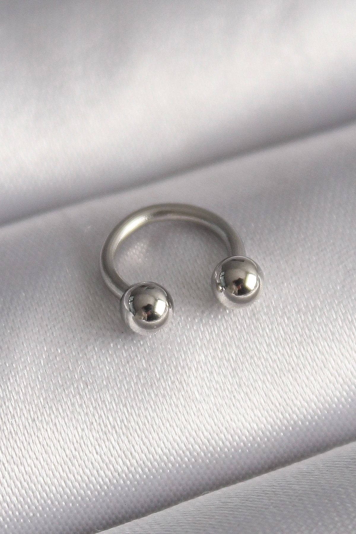 STOREMAX 316L Çelik Gümüş Renk Halka Model Topçuk Piercing