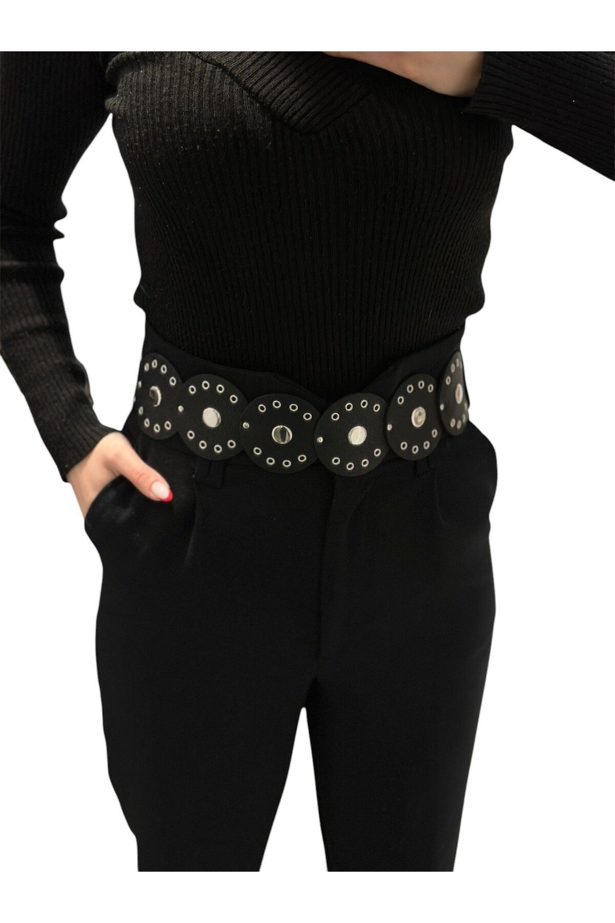 MyladyAccessoriess Zimba Detaylı Sıralı Vintage Kemer (90Cm)