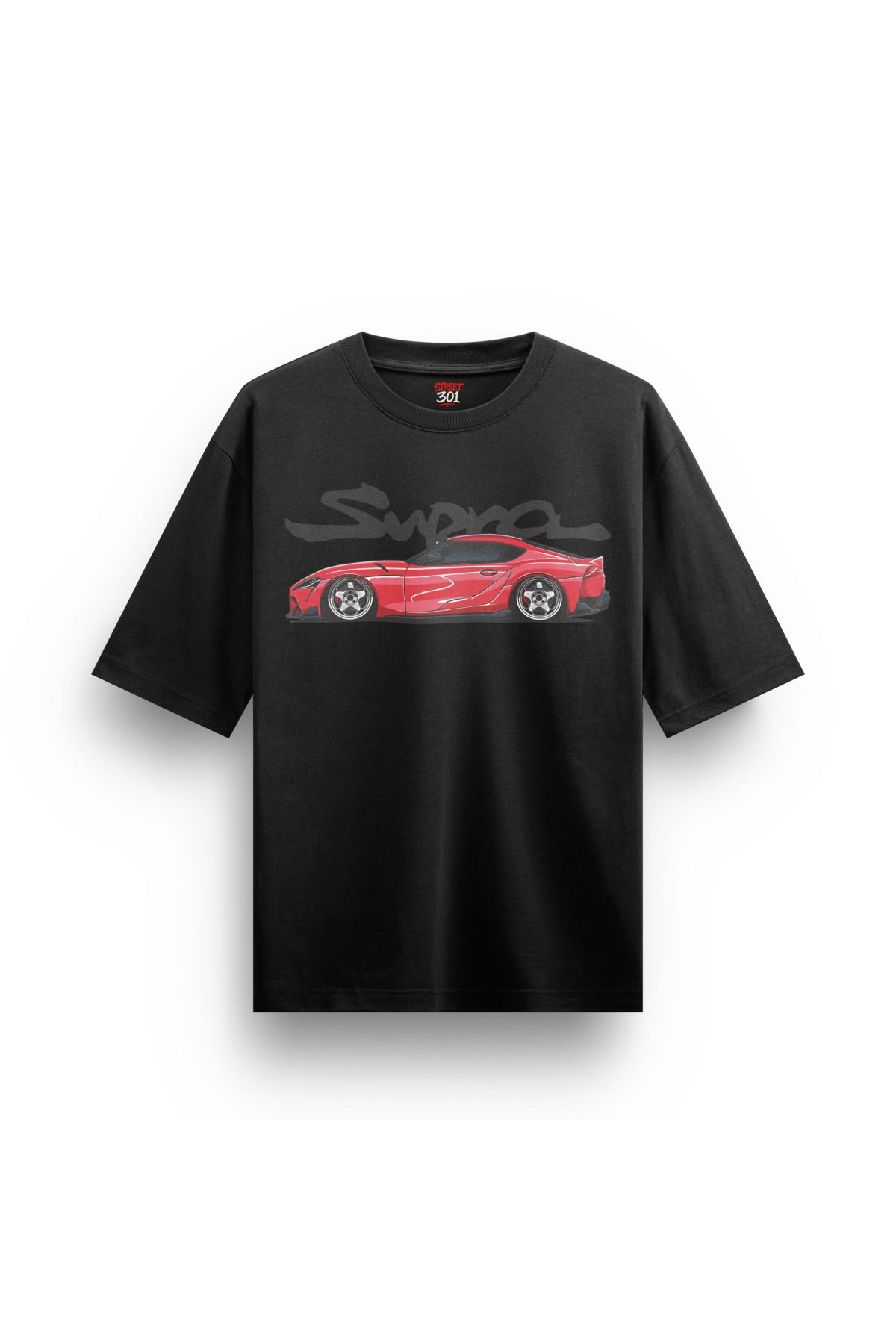 Street301 Unisex Supra Araba Baskılı Oversize T-Shirt