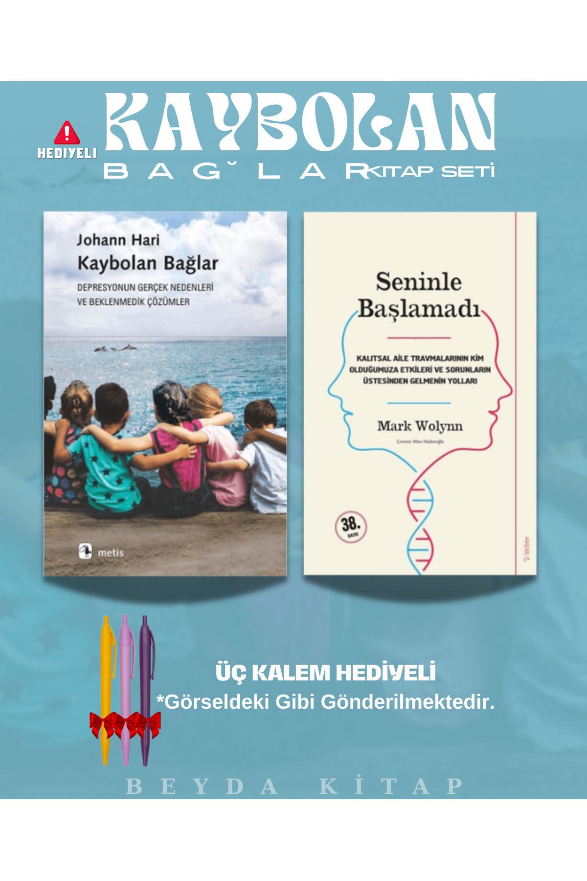 Metis Yayınları Kaybolan Bağlar - Seninle Başlamadı - Üç Kalem Hediyeli - Kitap Seti