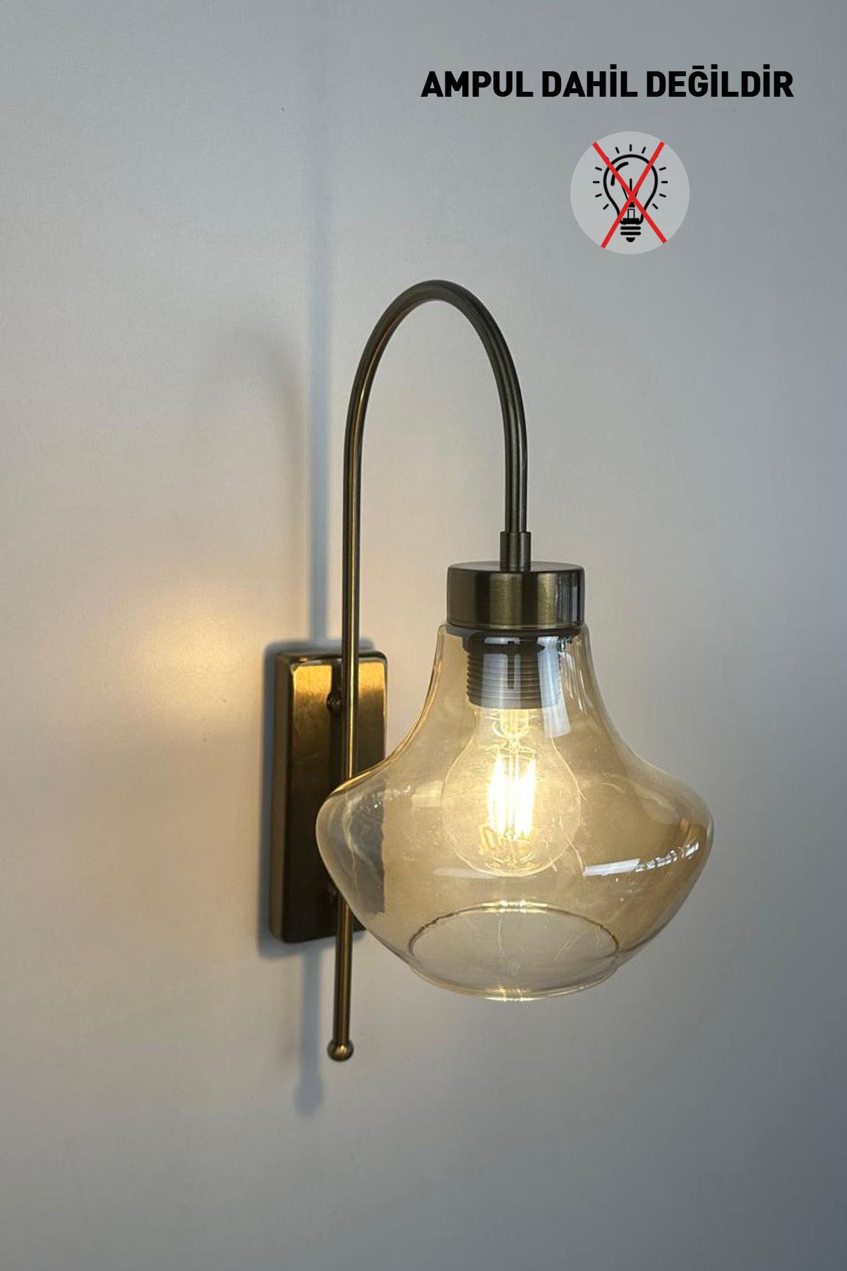 Bamyum Stark Bal Rengi Cam Aplik Duvar Lambası Modern Otel Cafe Vintage Salon Yatak Odası Merdiven Retro