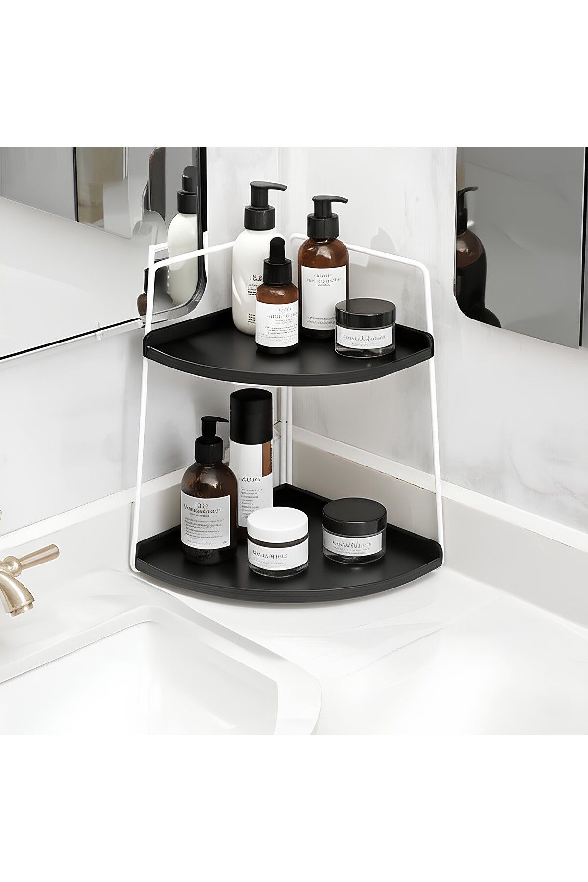 Okay Dekoratif Ahşap Organizer | Paslanmaz Çelik Organizer – Mutfak, Banyo, Salon, Çalışma Masası