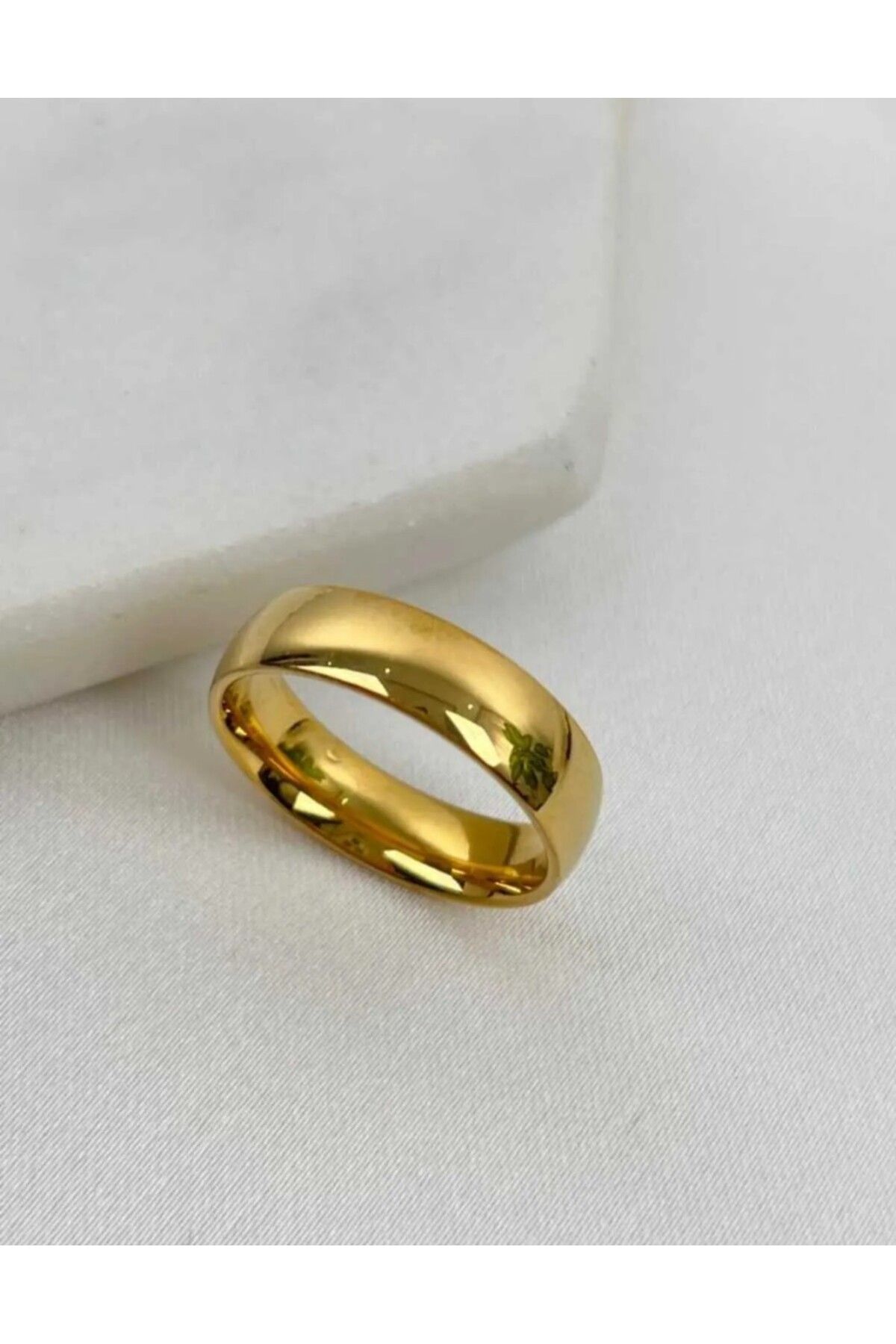 ŞIK VE MUTLU Alyans Unisex 4MM Gold Evlilik Yüzüğü