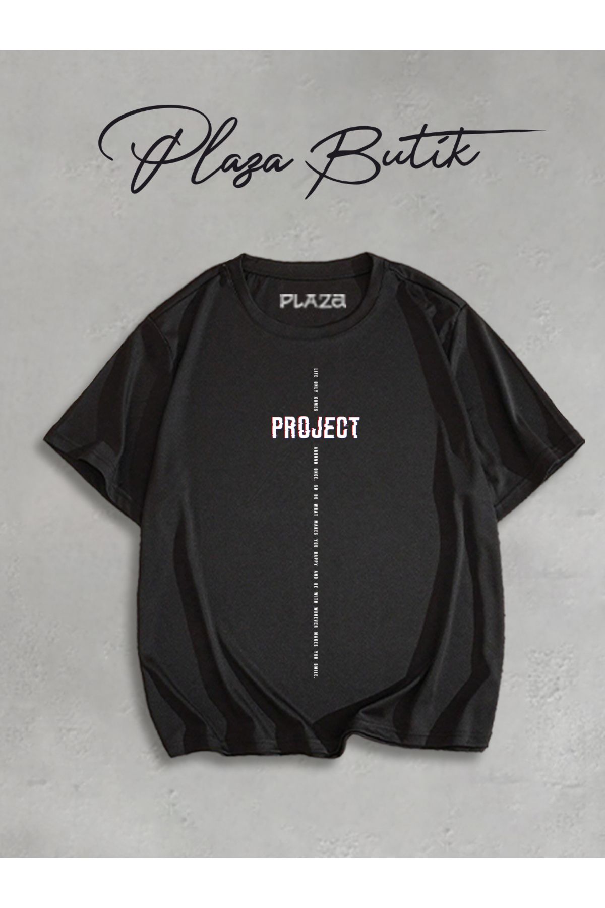 Plaza Butik Glitch Project Baskılı Oversize Tshirt