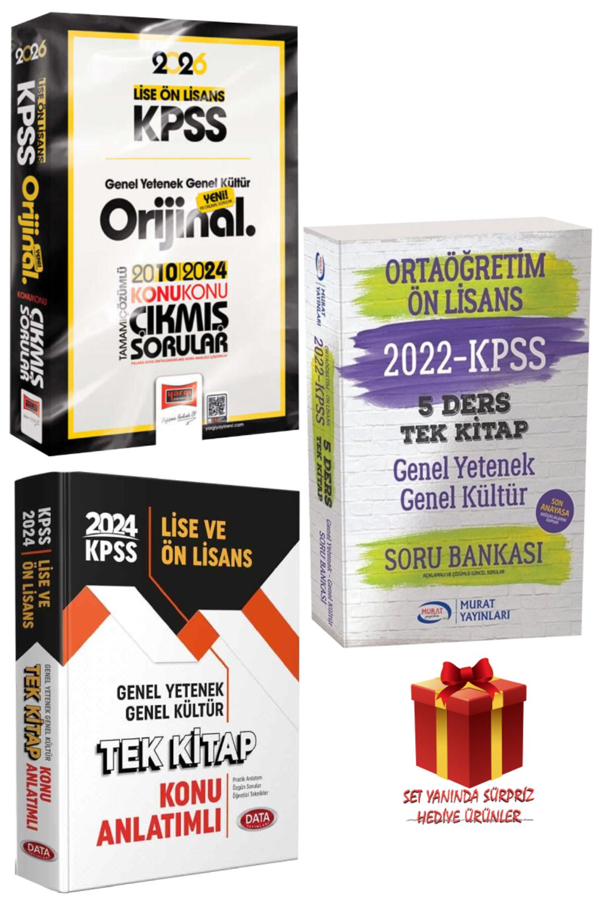 Yargı Yayınları 2026 KPSS Lise-Ön Lisans GYGK Orijinal Çıkmış Sorular 2010-2024+Tek Kitap Konu+Soru Bankası Seti