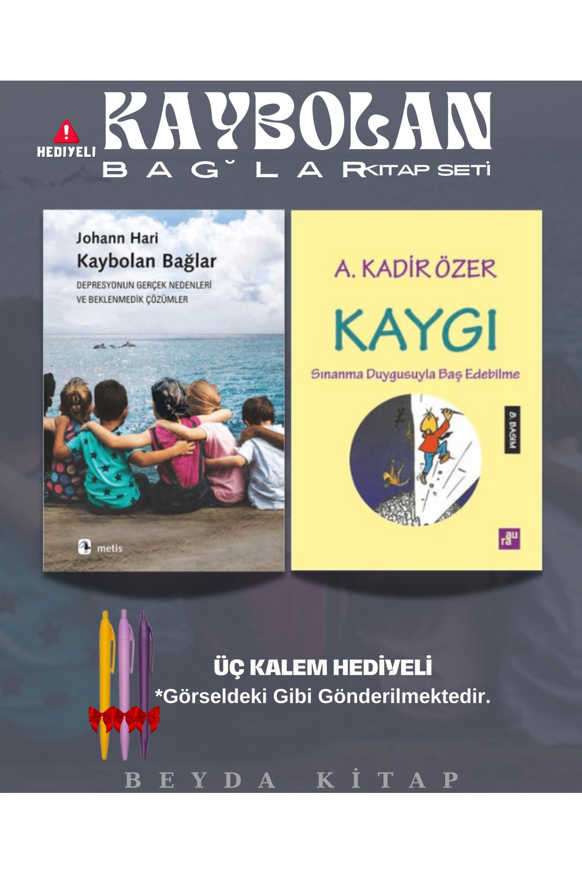 Metis Yayınları Kaybolan Bağlar - Kaygı Aura - Üç Kalem Hediyeli - Kitap Seti