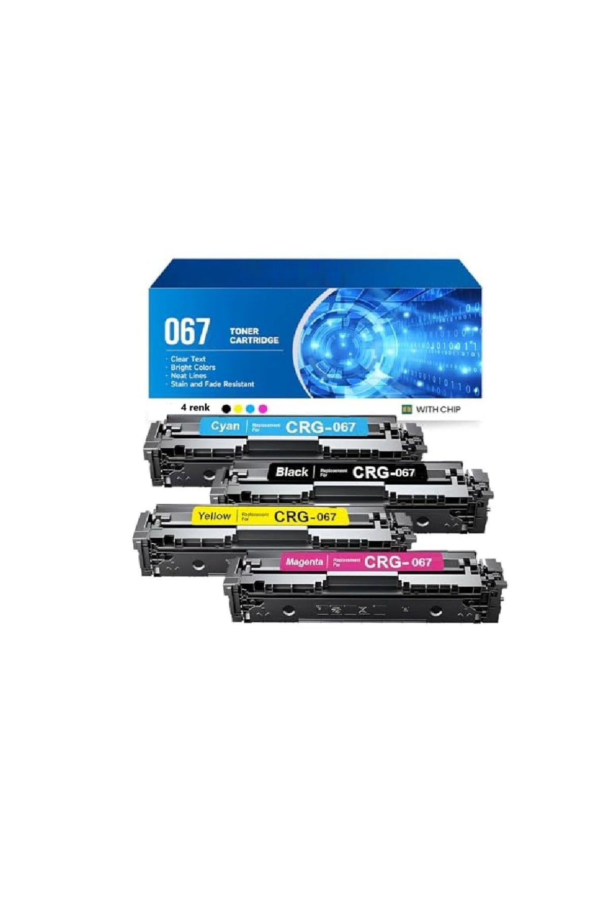 HP Color LaserJet Pro MFP 277dw Yazıcı Uyumlu 201A/CF540A/CF400a 4 renk çipli Muadil Seti