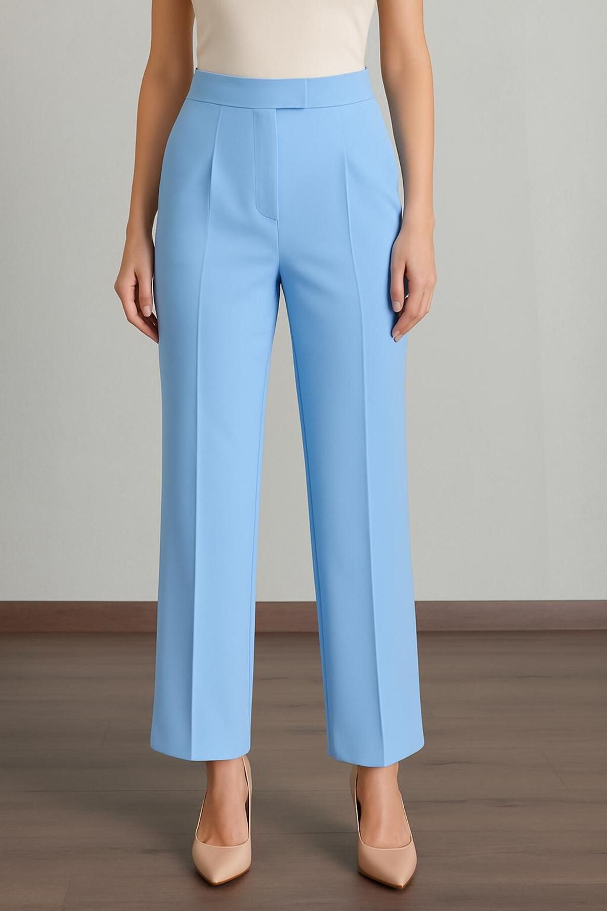 ELONİ CIRTLI PALAZZO YÜKSEK BEL BOL PAÇA KUMAŞ PANTALON