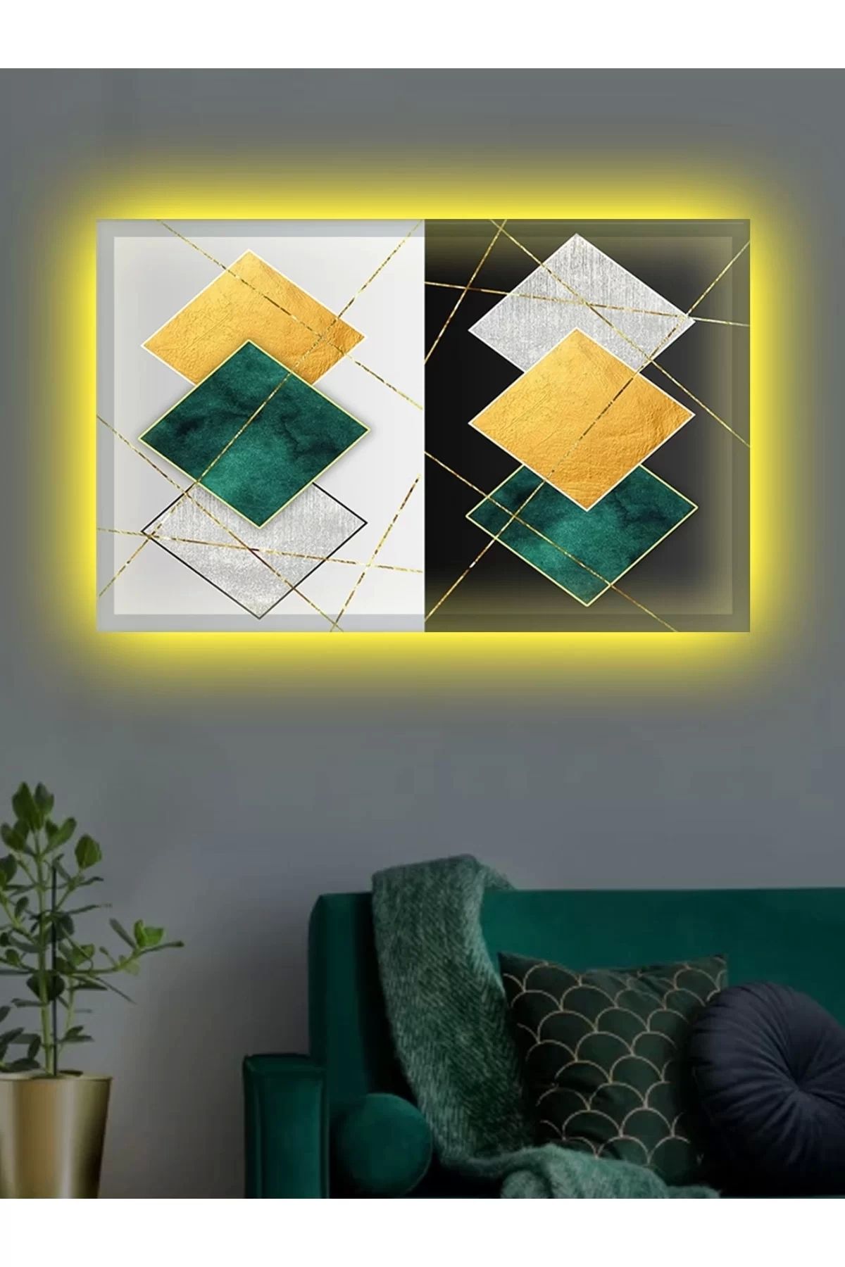 feifei Led Işıklı 3d Dekoratif Kanvas Tablo