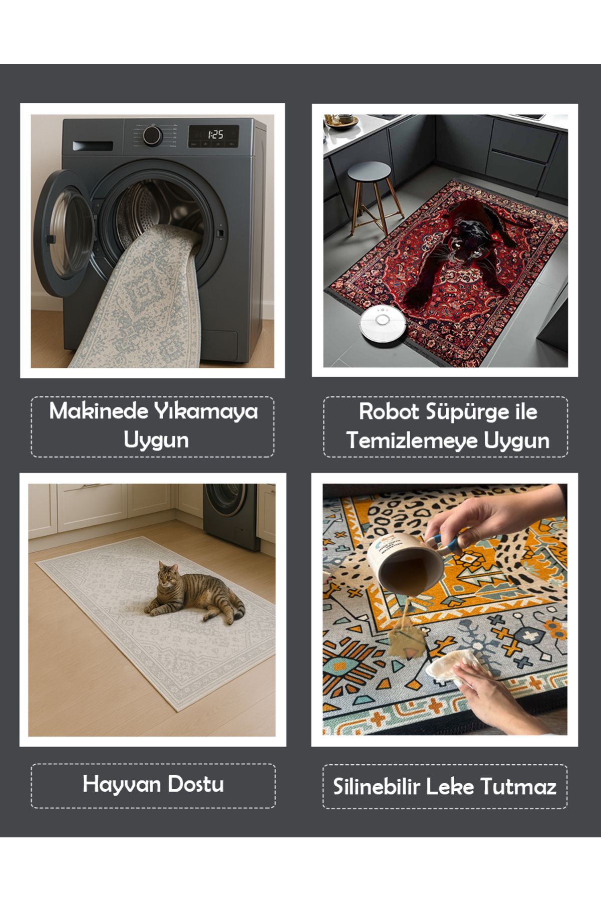 Rugs Modern Halı Opal Pembe Temalı Yazı Detaylı Desenli Dokuma Taban Modern Dekoratif Halı opal02