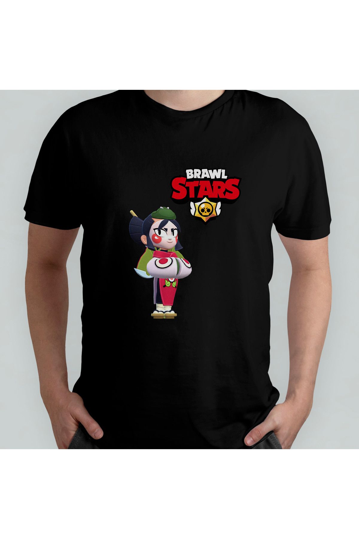 Pixxa Brawl Stars Kaze Unisex %100 Pamuklu Bisiklet Yaka T-Shirt Model 1