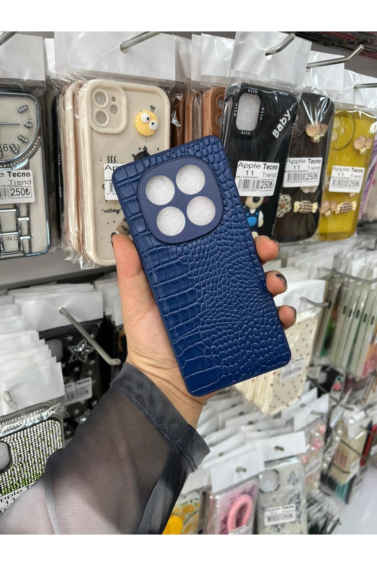TECNOTREND XİAOMİ NOTE 14 PRO 5G Dokulu Yüzey Çekmeye Dayanıklı Cep Telefon Kılıfı Pu Deri Kaplamalı Yumuşak