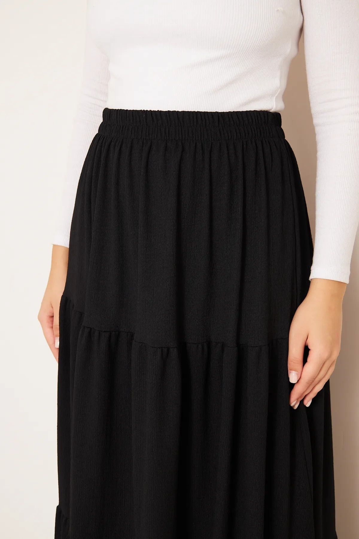 LİFERA-Lifera Large Size 3 Layer Wrap Skirt 2
