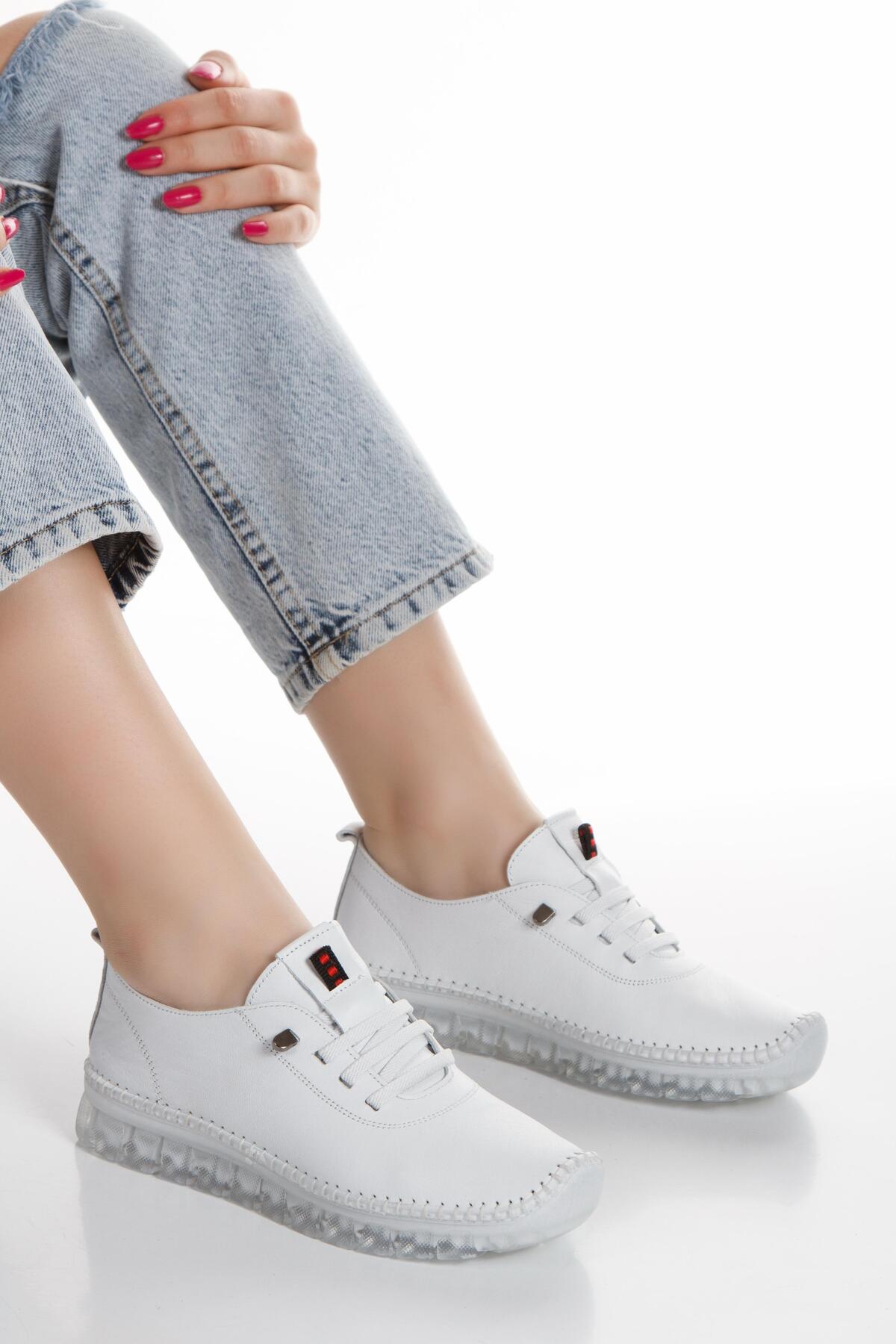 Genel Markalar  Kadın Yeni Sezon Hakiki Deri Günlük Ayakkabı - Görsel 3