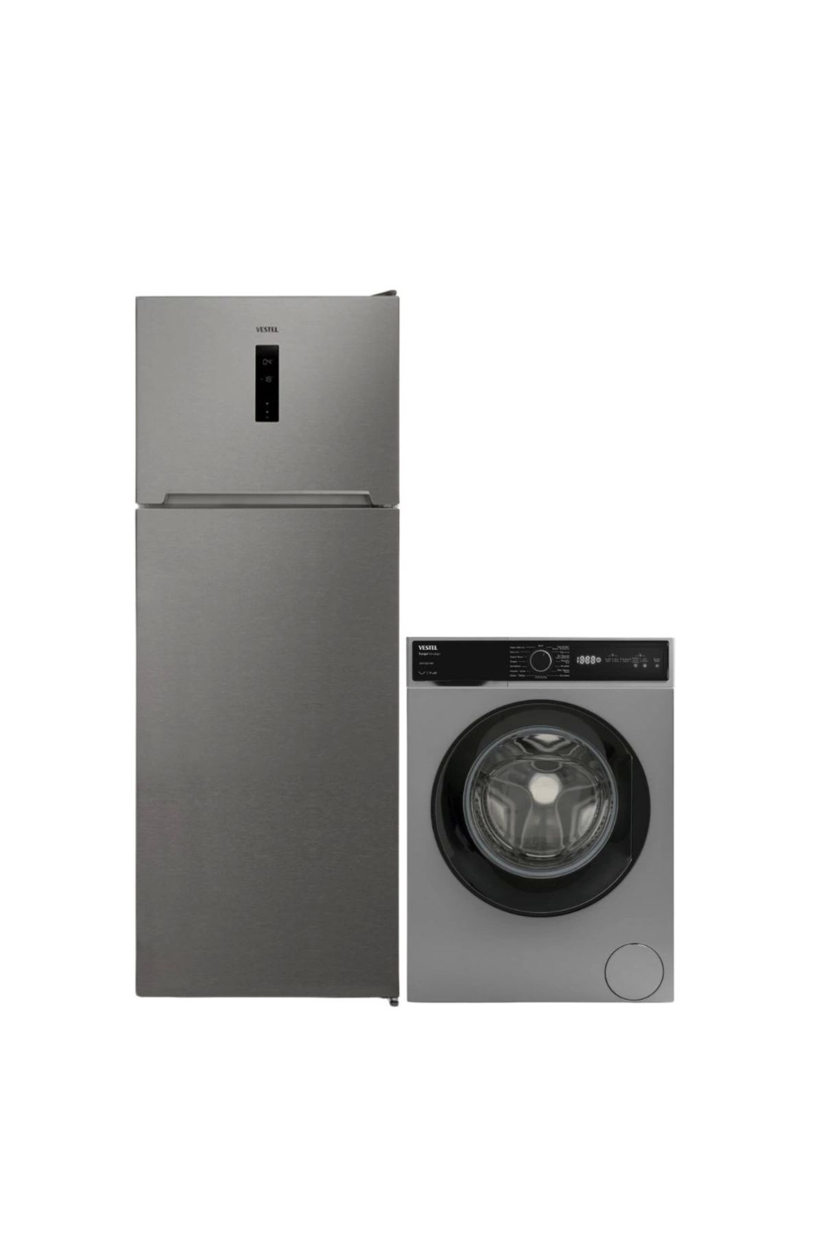 Vestel 2'li Inoks Beyaz Eşya Seti (CMI 97302 G ÇAMAŞIR NF52122 EX BUZDOLABI)