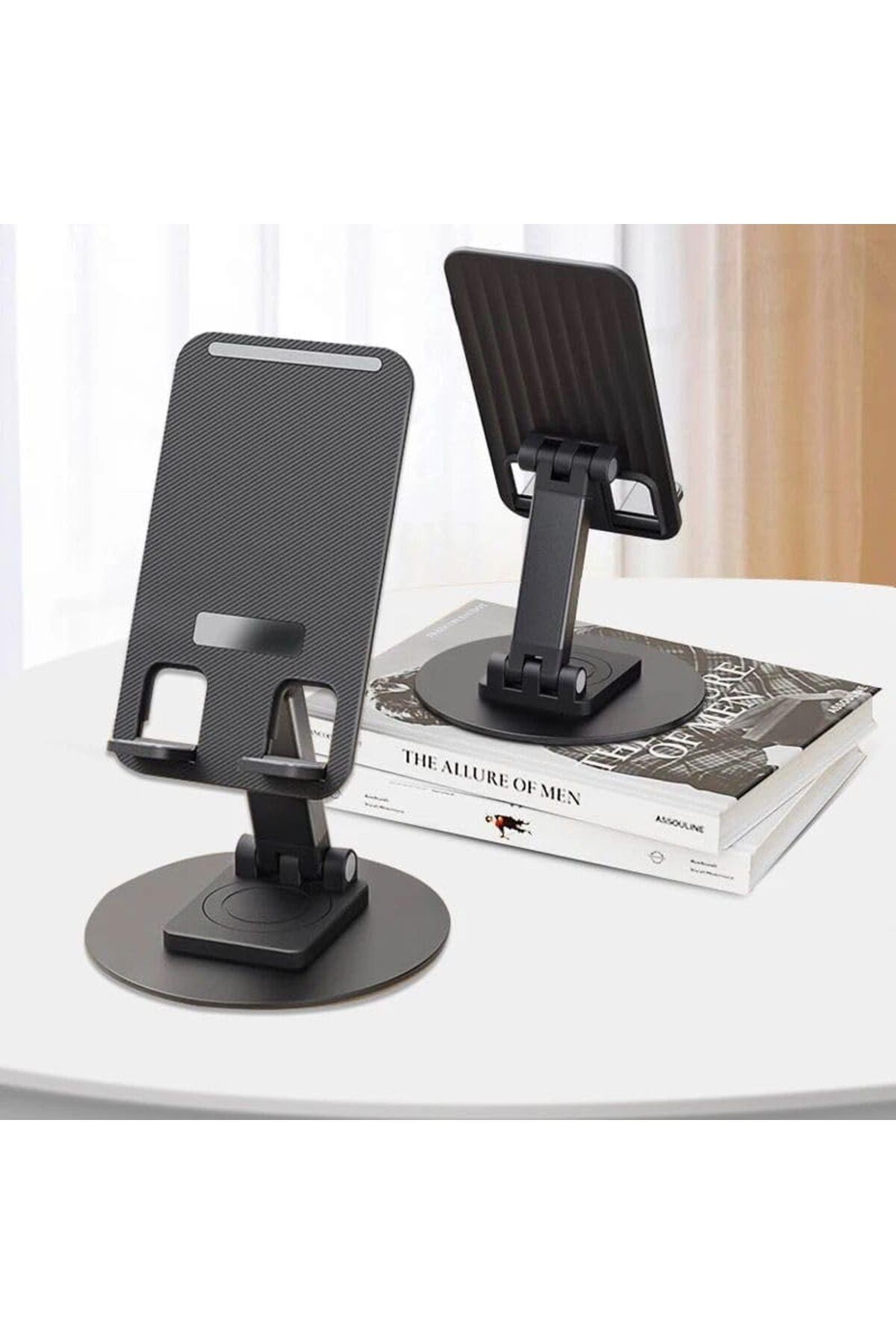 ÇAĞUR Dark Home Alüminyum Tablet ve Telefon Standı, 360 Derece Ayarlanabilir Dönme Özelliği, Çok Ama