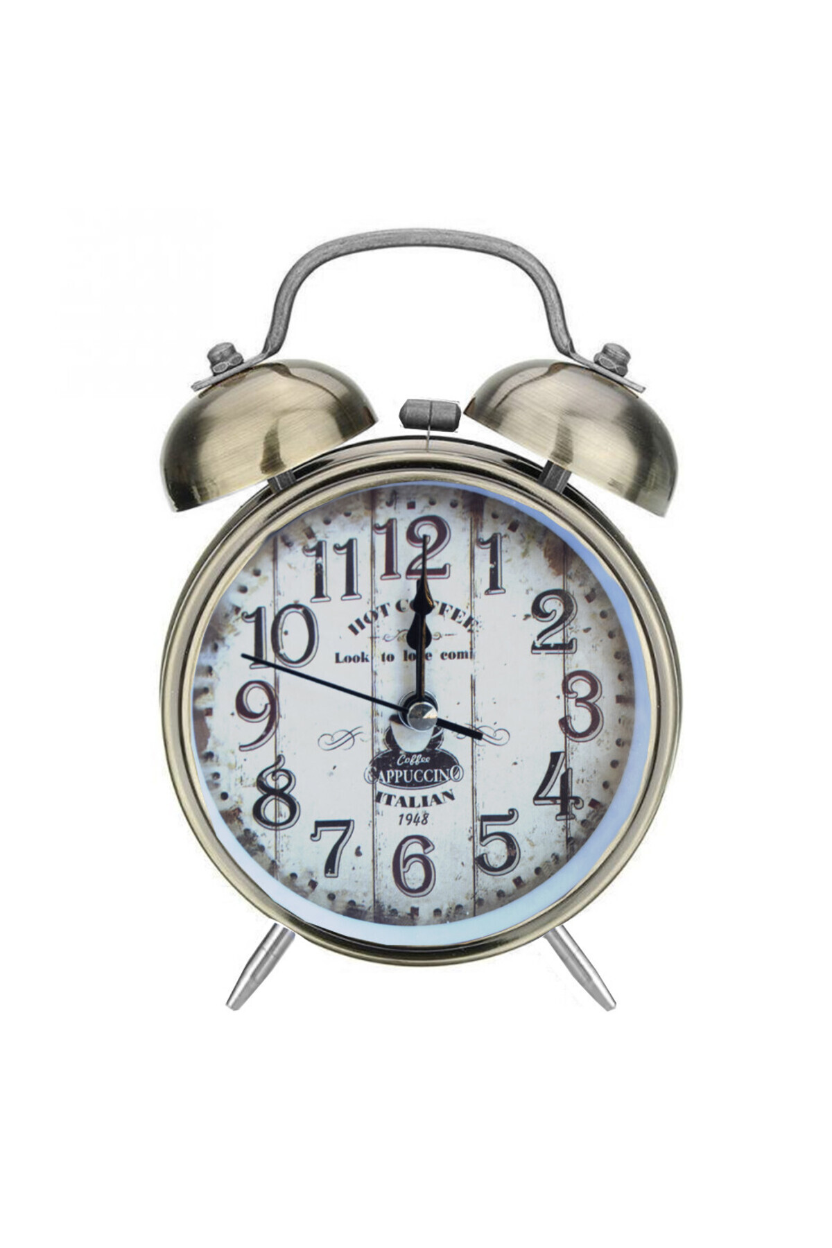 PUFO-Hot Coffee alarm clock with dial lighting button, metallic, 16 cm, copper 1