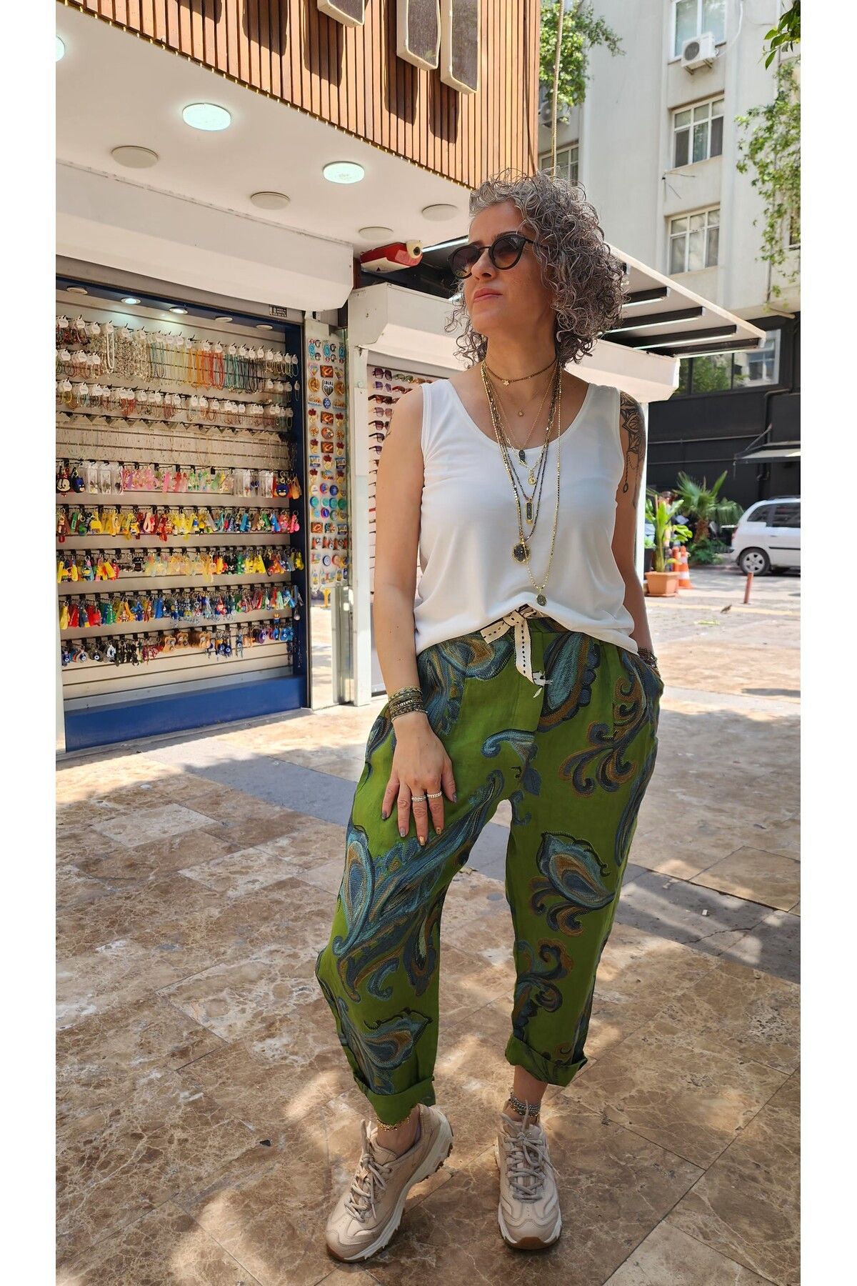 İzmirli Boutique Şal Desen Havuç Pantolon
