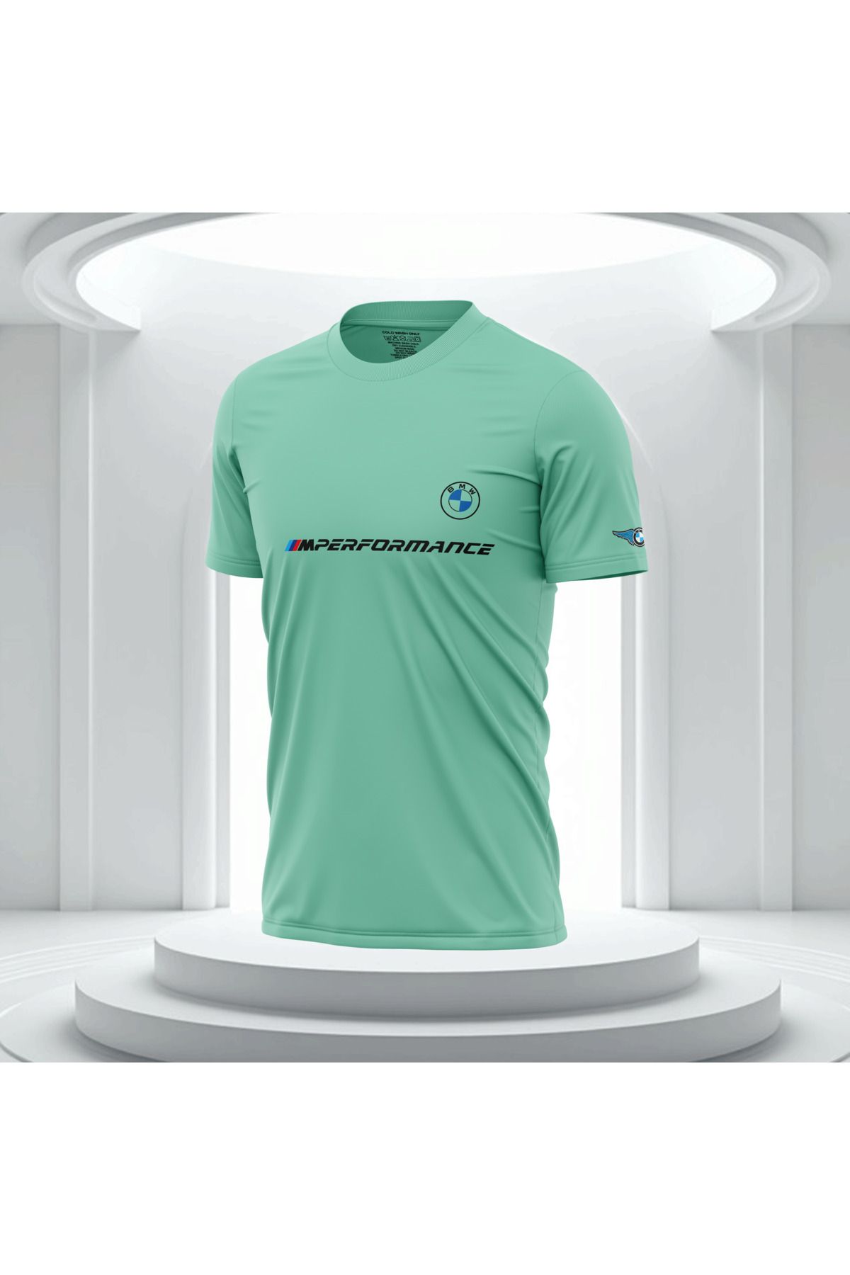 Bulvar Lee Erkek Sıfır Yaka BMW Baskılı Yazlık T-Shirt