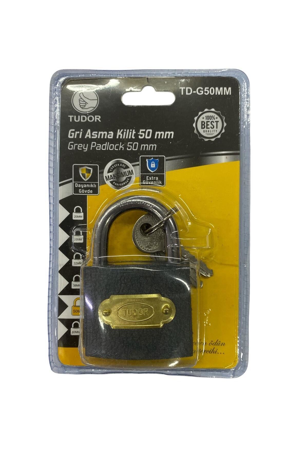NLB TİCARET Tudor 50 mm Kısa Gri Asma Kilit