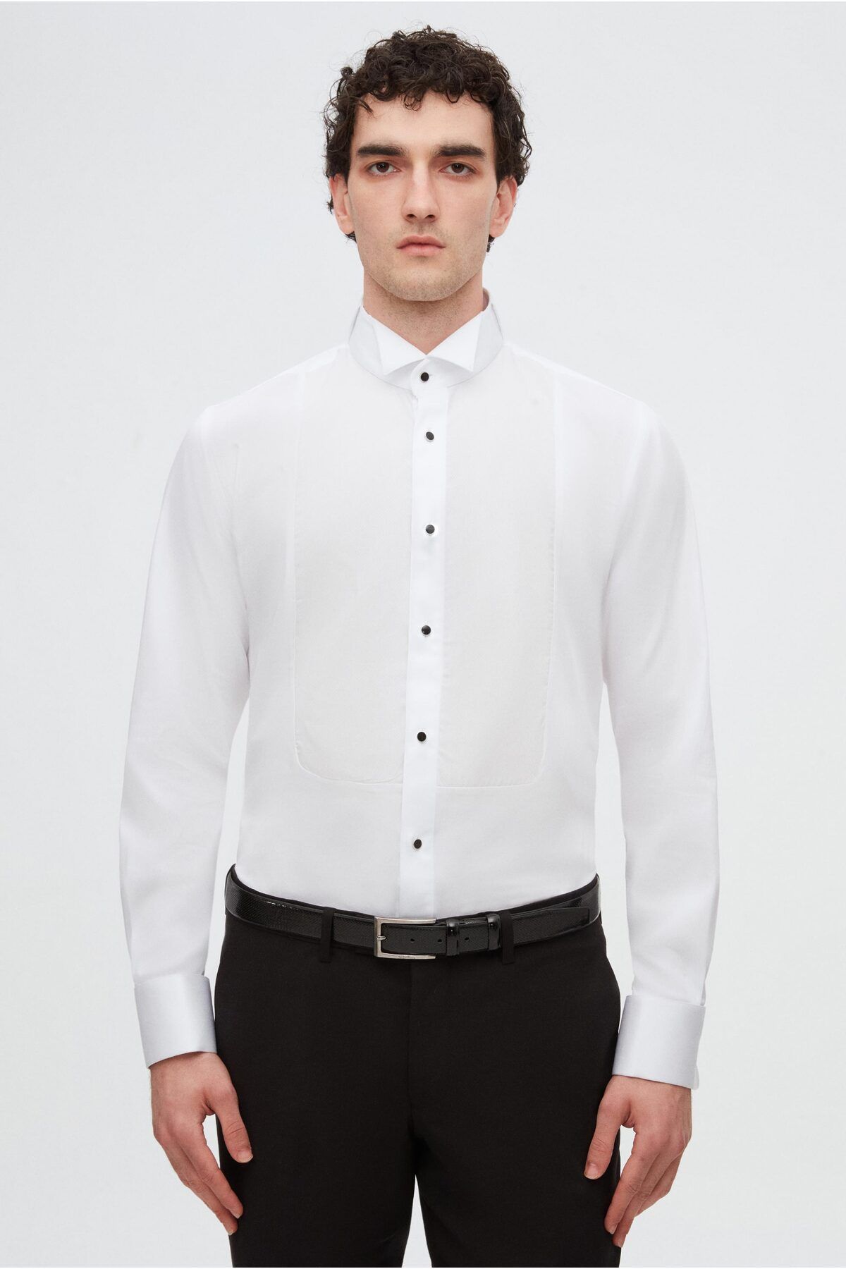 D'S Damat Ds Damat Slim Fit Beyaz Düz Smokin Gömlek