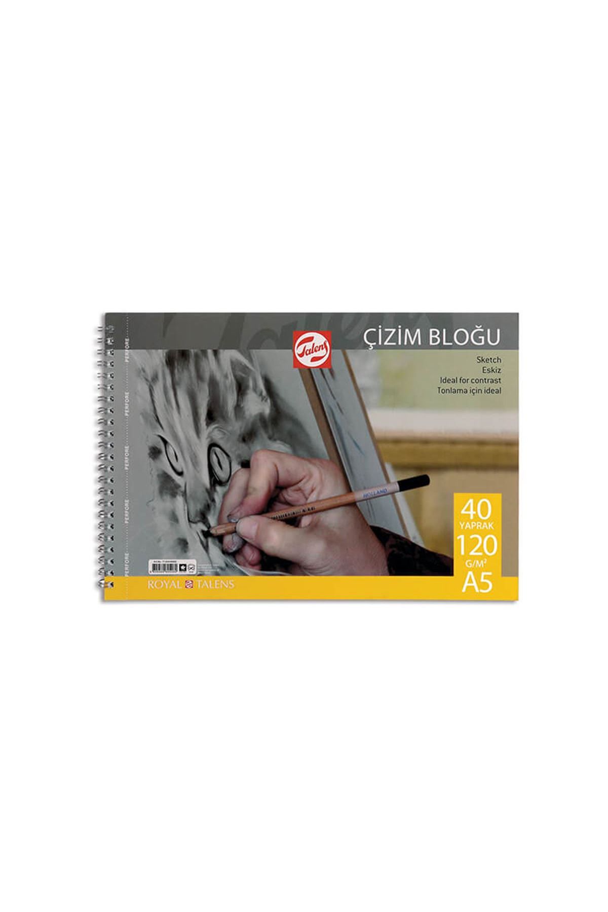 Talens ESKİZ DEFTERİ KARTON KAPAK SPİRALLİ A5 120 GR 40 YP