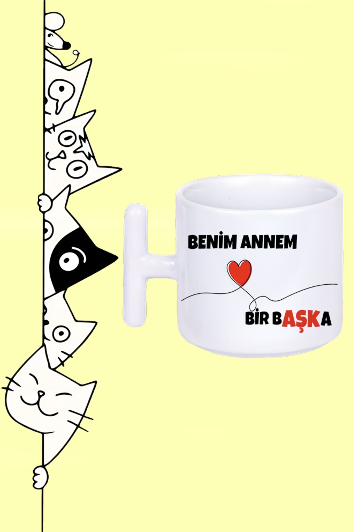Olympus plus BENİM ANNEM BİR BAŞKA ANNELER GÜNÜ TASARIM BASKILI BEYAZ T SAP KUPA BARDAK