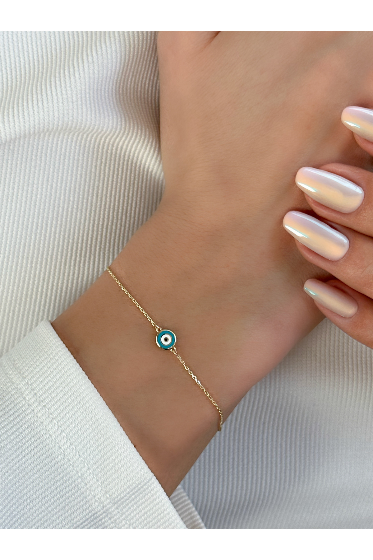 KURSHUNI Taşsız Mineli Nazar 14 Ayar Altın Bileklik Fiyatı