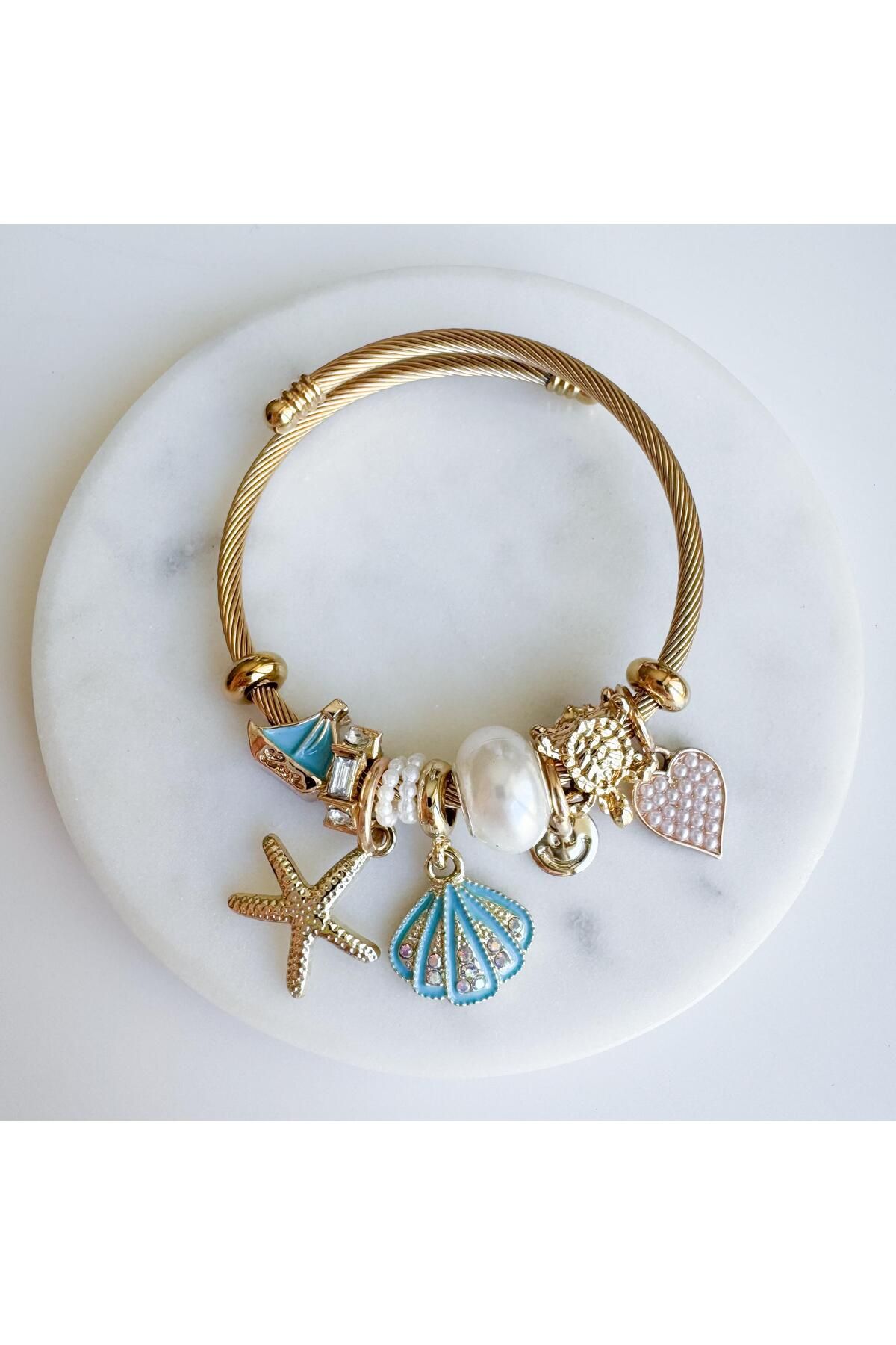 Venus Design Çelik Deniz Kabuğu Charm Bileklik