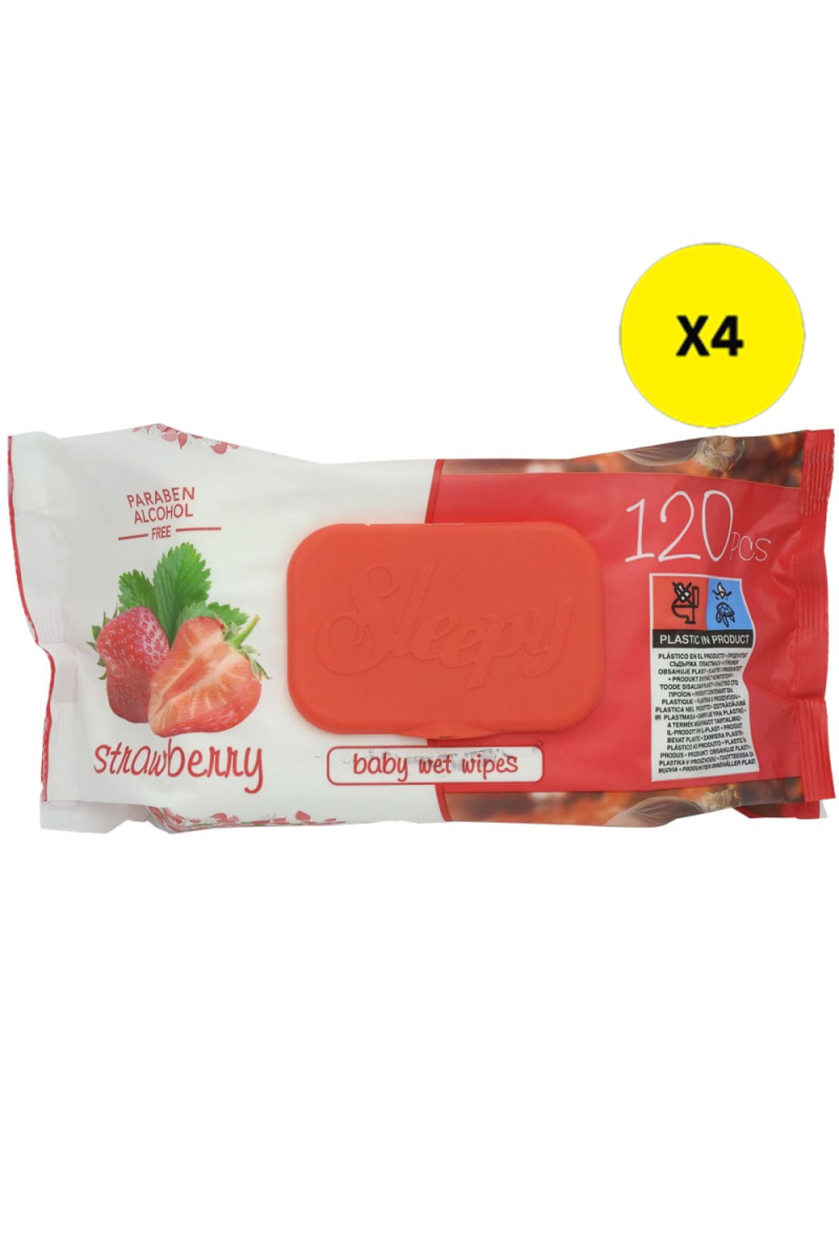 Sleepy X4-sleepy Servetele Umede 120buc Capsuni - One Size