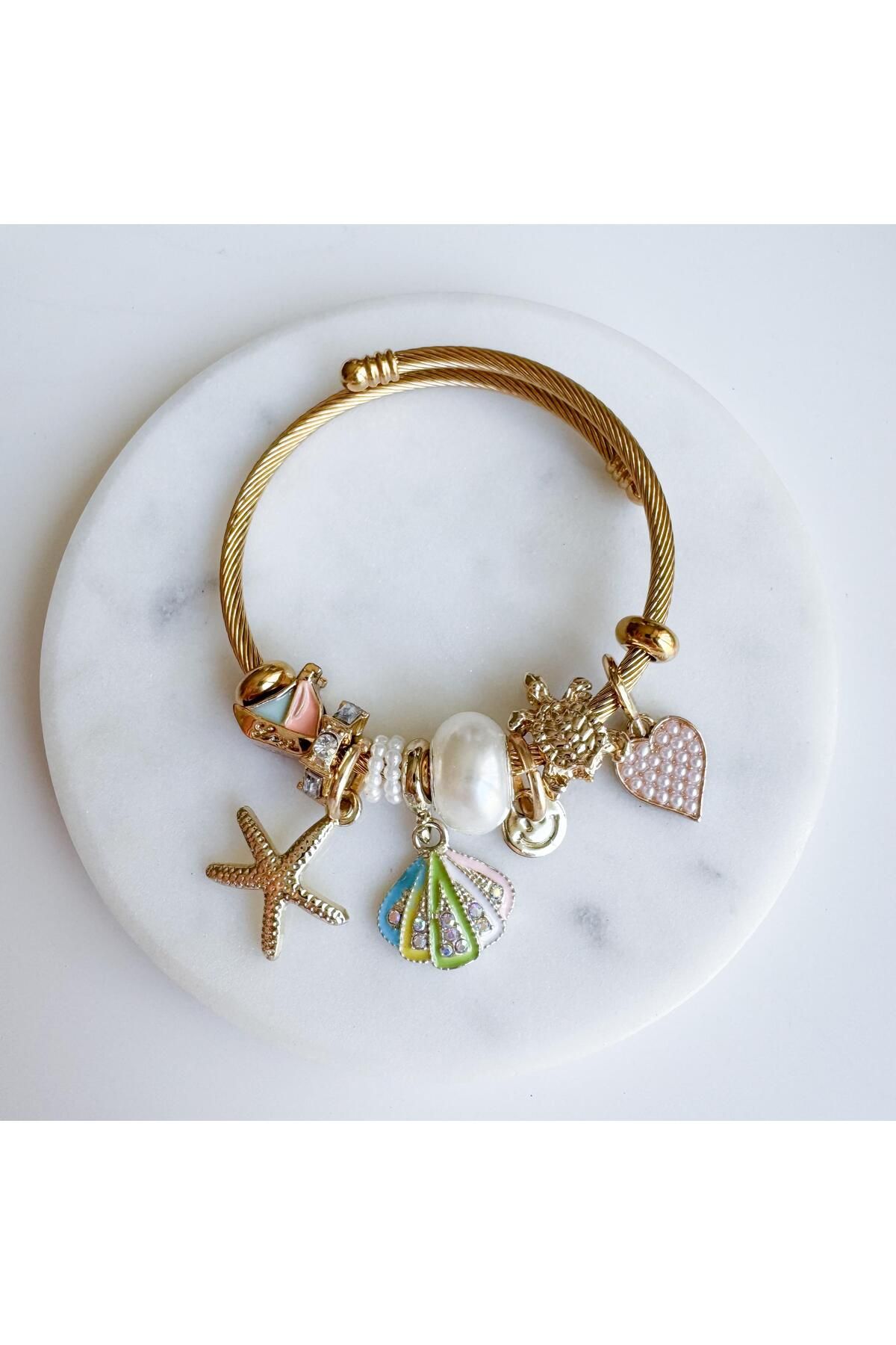 Venus Design Çelik Deniz Kabuğu Charm Bileklik