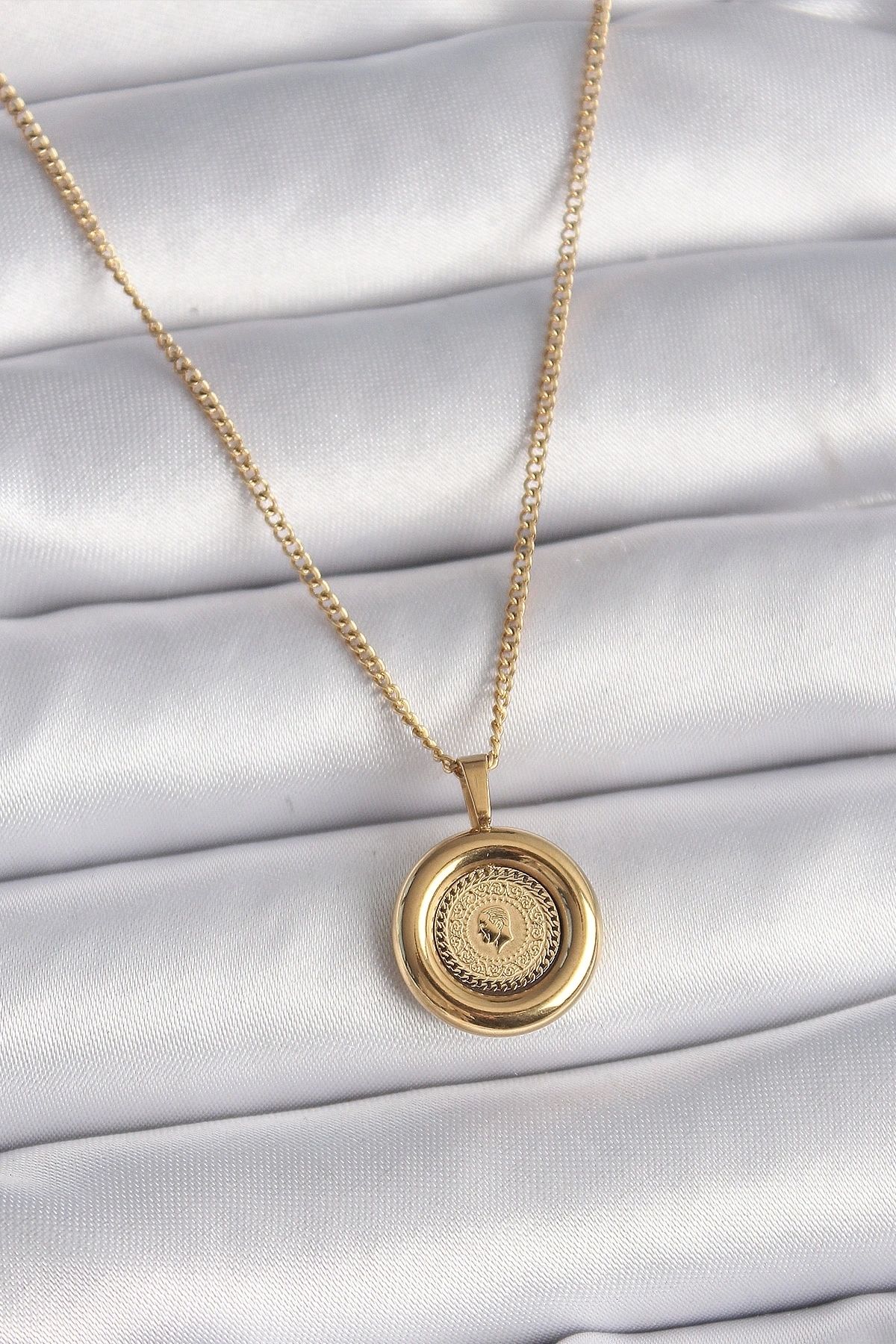 STOREMAX 316L Çelik Gold Renk Zincir Gold Altın Model Kadın Kolye