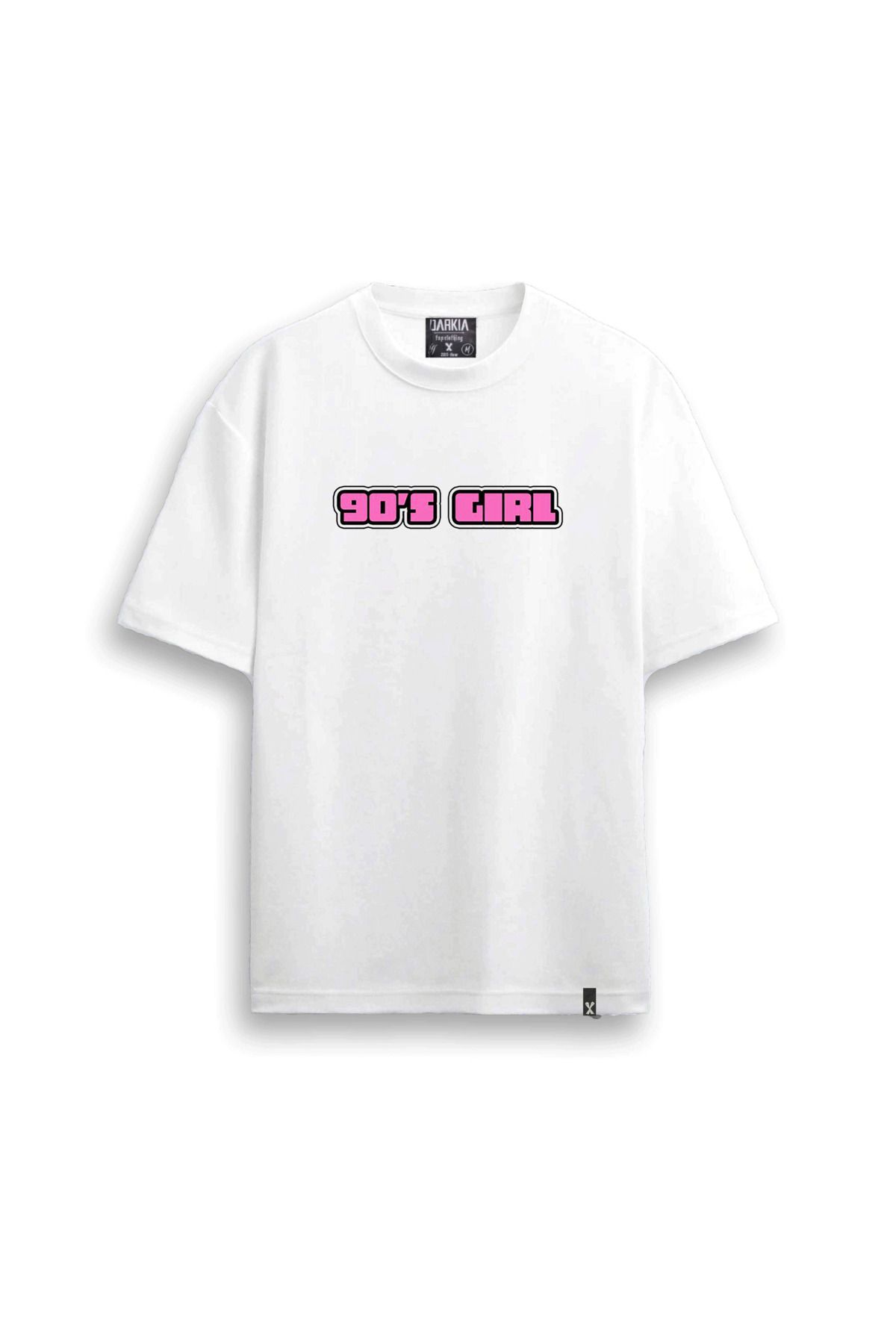 sielta 90 Girls Baskılı Bisiklet Yaka Unisex Beyaz Tişört T-shirt