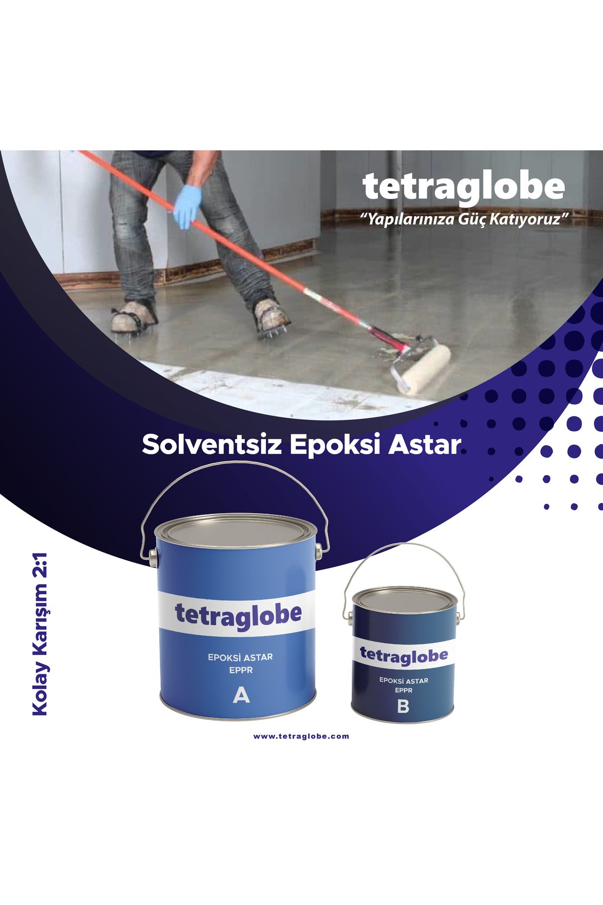 Tetraglobe EPPR Epoksi Astar - Saf, Şeffaf, Solventsiz Epoksi Esaslı Boya ve Kaplamalar için Astar A+B