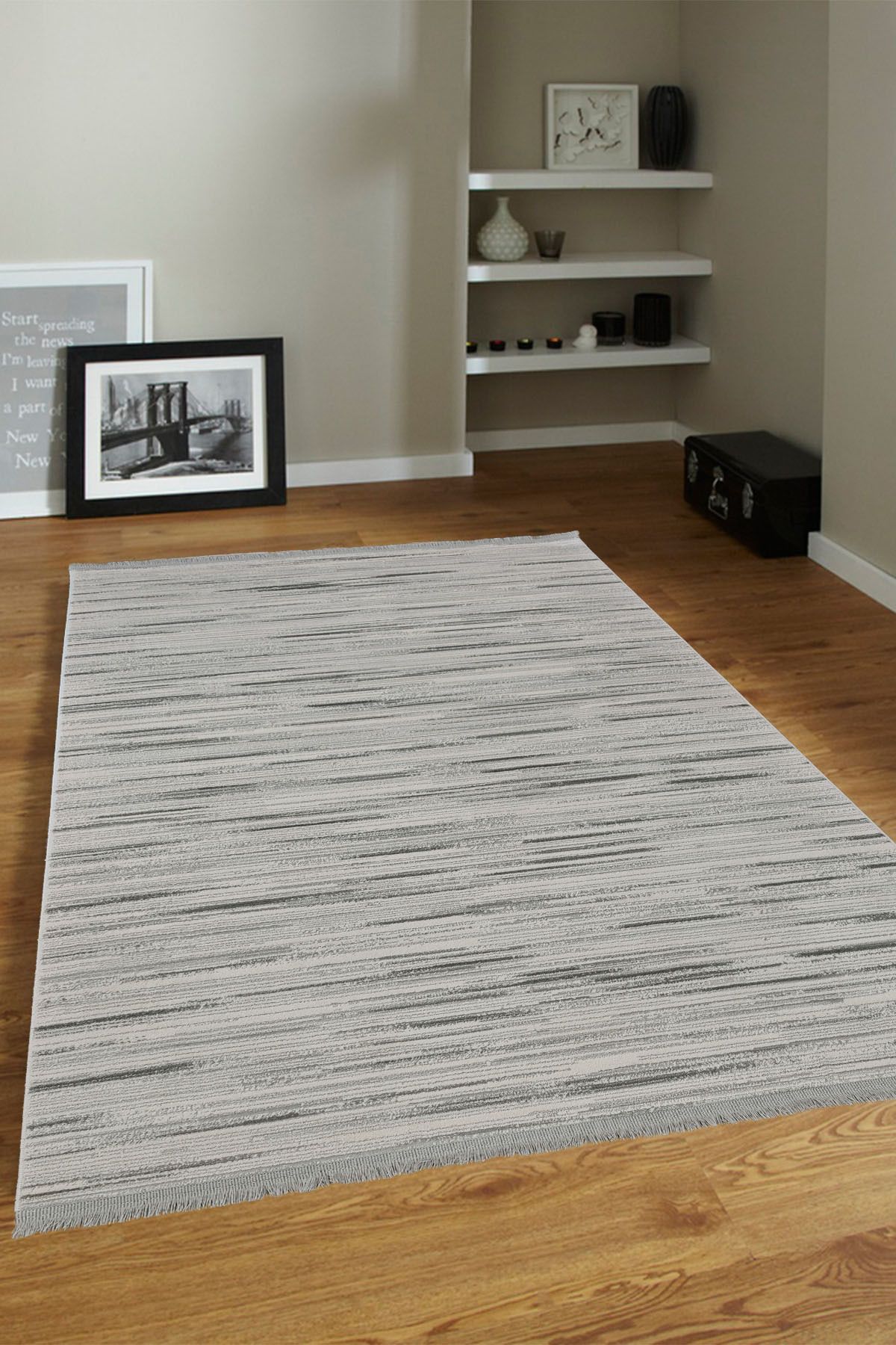 ünalcarpet 4 Metrekare - 6 Metrekare %100 Akrilik (Yün) Salon Oturma Odası Mutfak Halısı Yumuşak Doku Bej Krem
