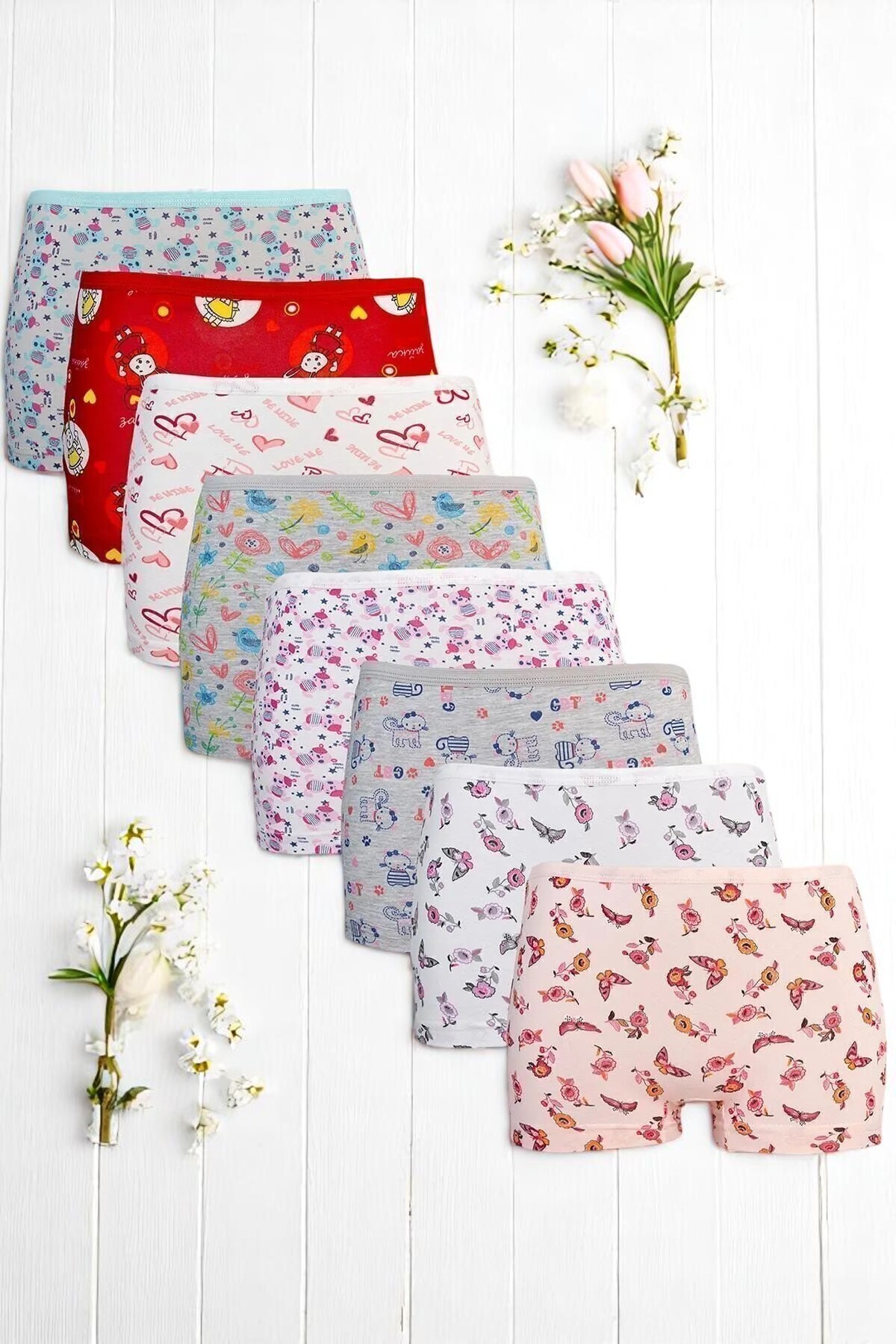 Dondeza-Boxeri din bumbac cu model pentru fete, pachet mixt de 6 1