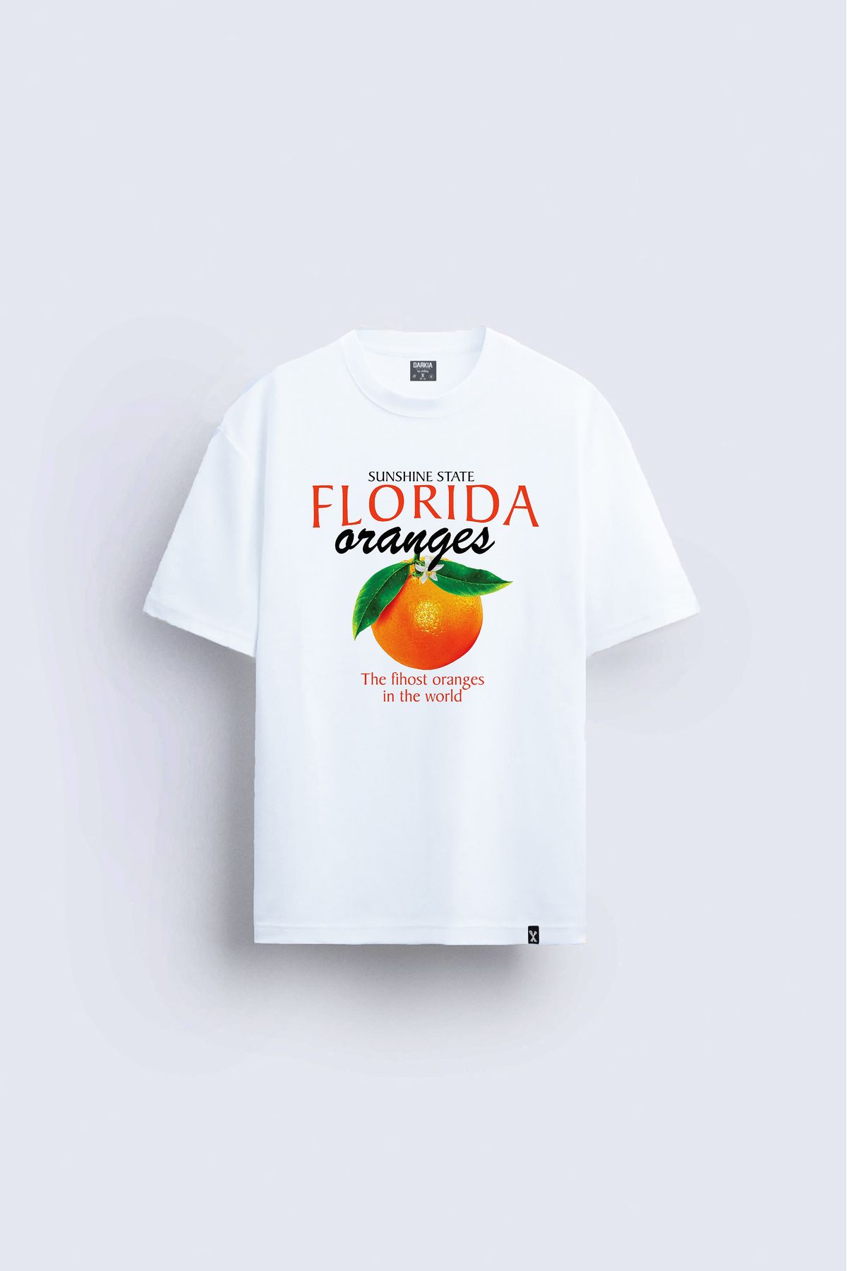 sielta Portakal Orange Baskılı Bisiklet Yaka Unisex Beyaz Tişört T-shirt
