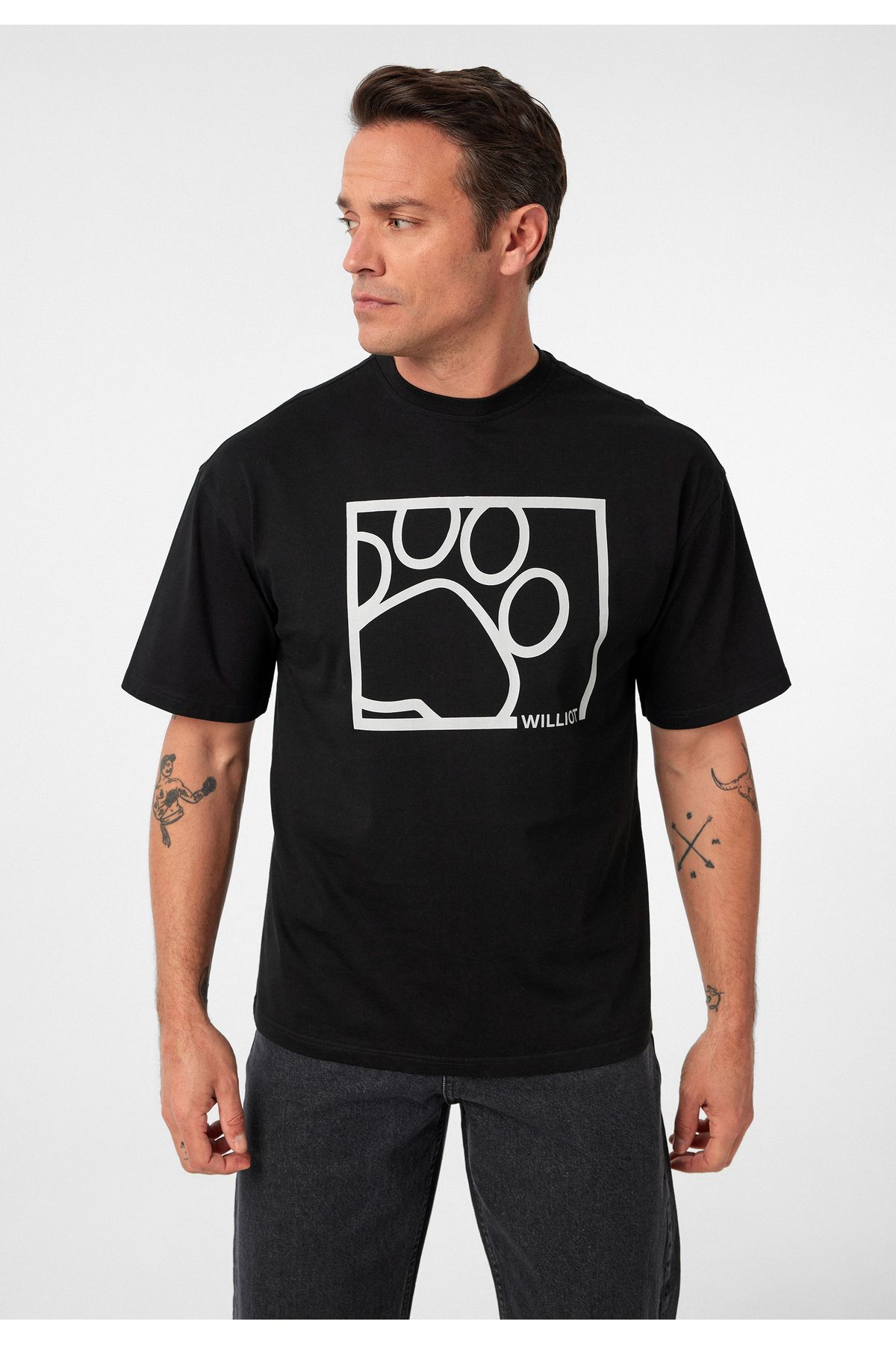 Williot Williams Erkek Regular Fit Pati Baskılı T-Shirt