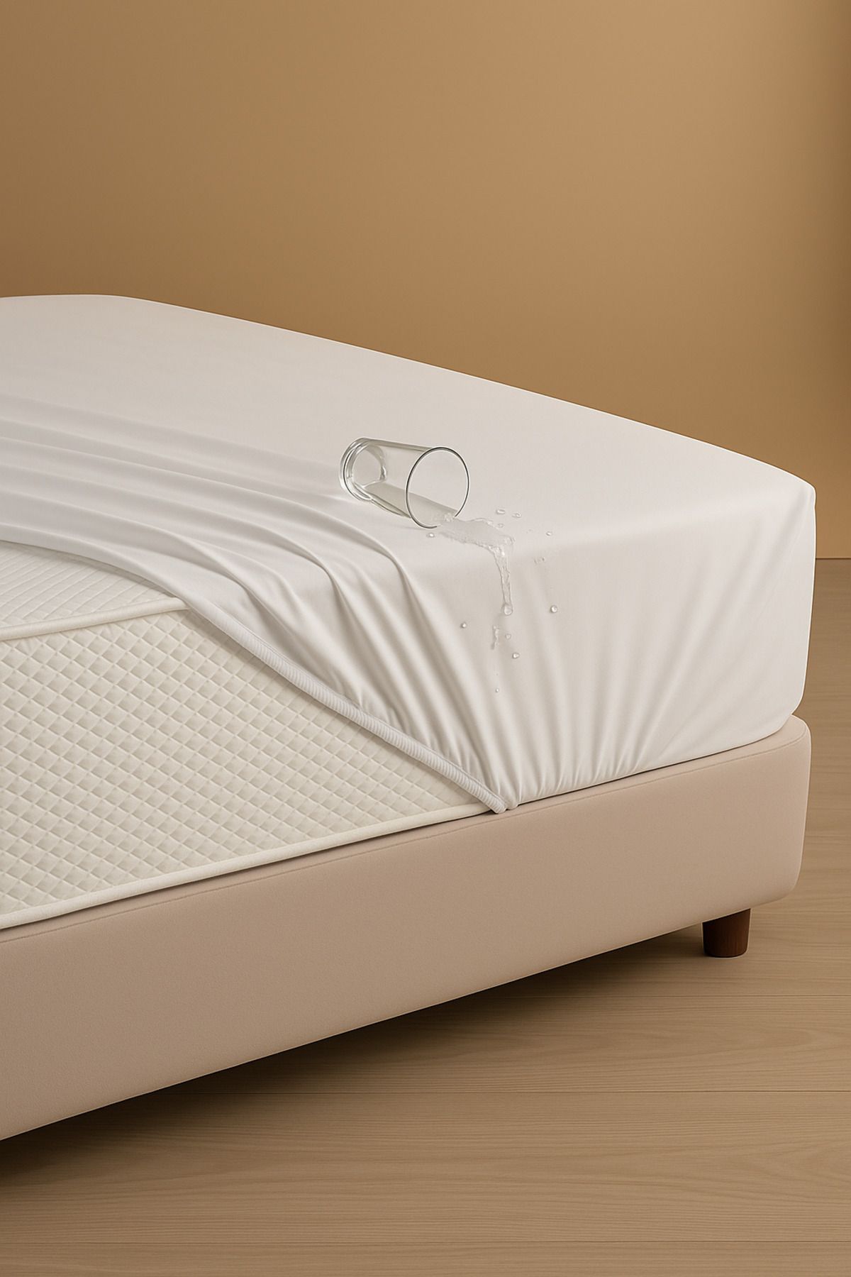 Nehos tekstil Kapitone Su Sıvı Geçirmez Yatak Koruyucu Alez Fitted Full Kenar