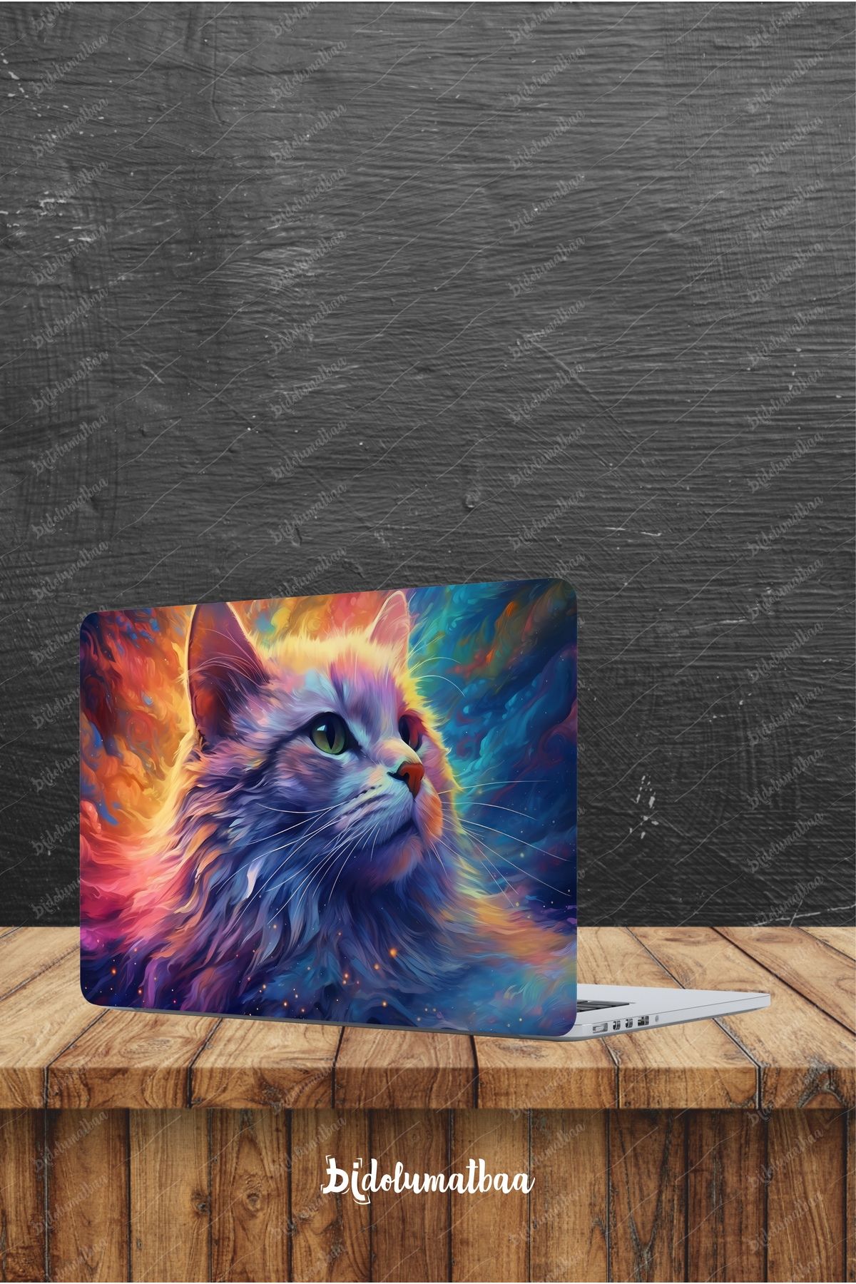 Bidolumatbaa Laptop Sticker Bilgisayar Notebook Pc Renkli Kedi Kaplama Etiketi