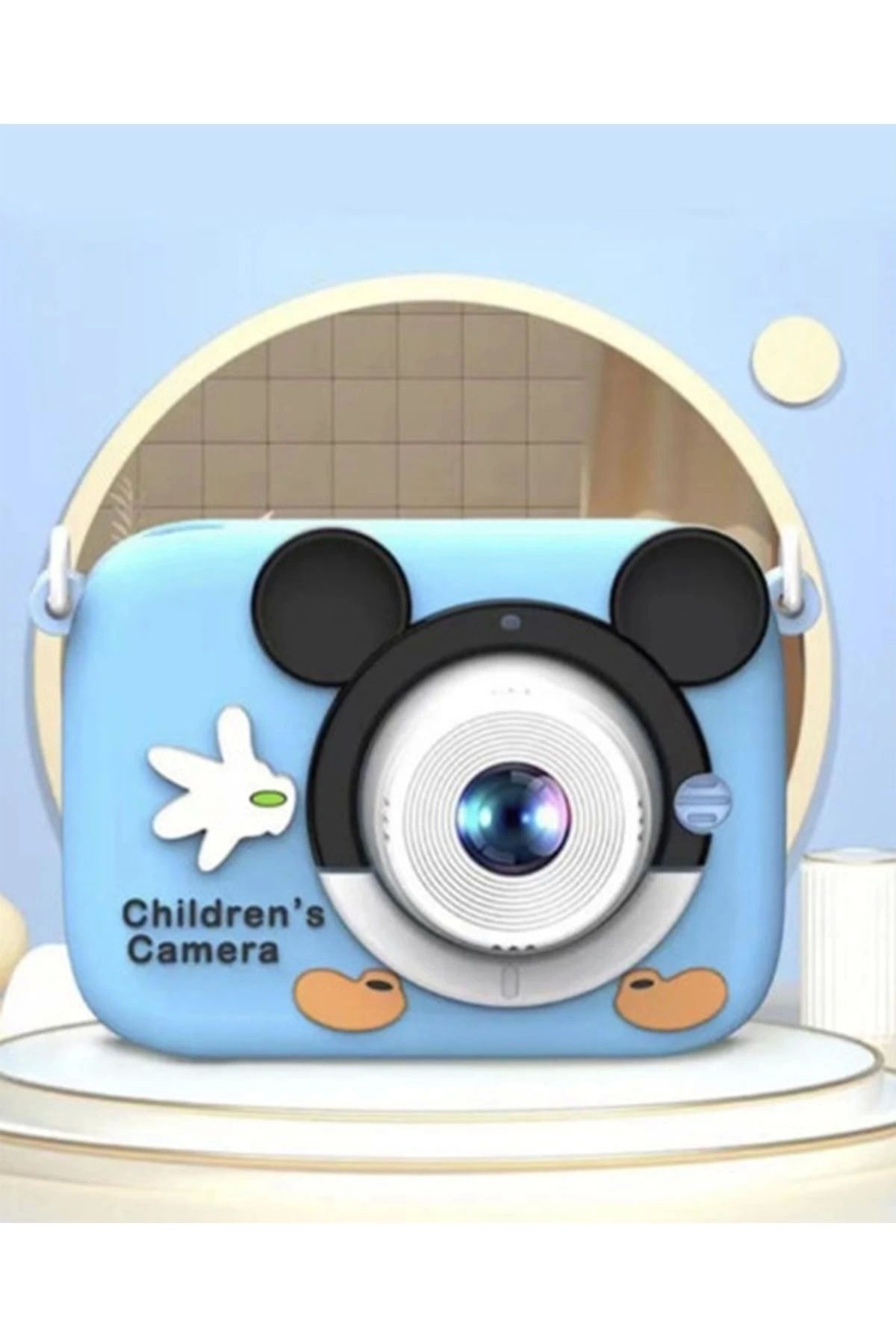 No8 Home Mini 1080p Hd Çocuk Kamera Dijital Fotoğraf Makinesi 2.0 Inç Ekran 5 Adet Oyun Mavi