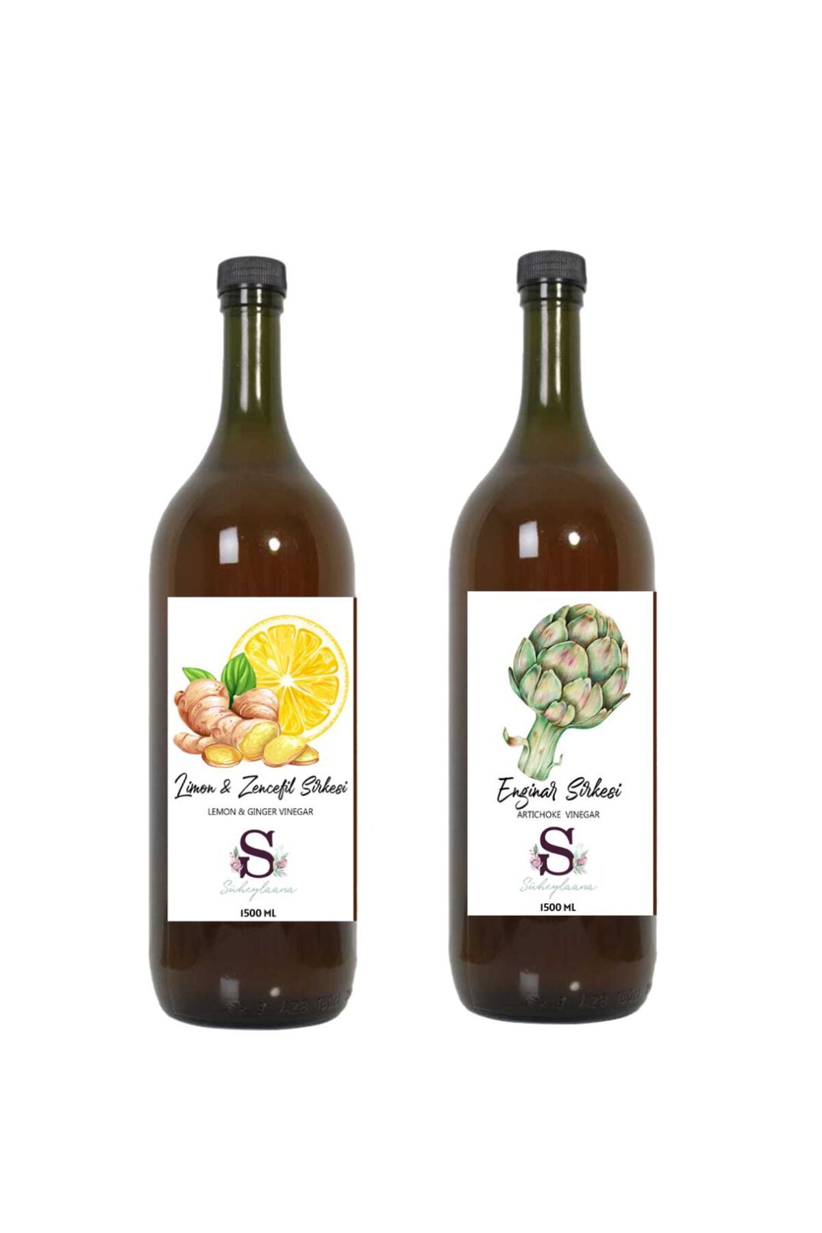 Süheylaana Doğal Limon & Zencefil Sirkesi 1500 Ml - Doğal Enginar Sirkesi 1500 Ml
