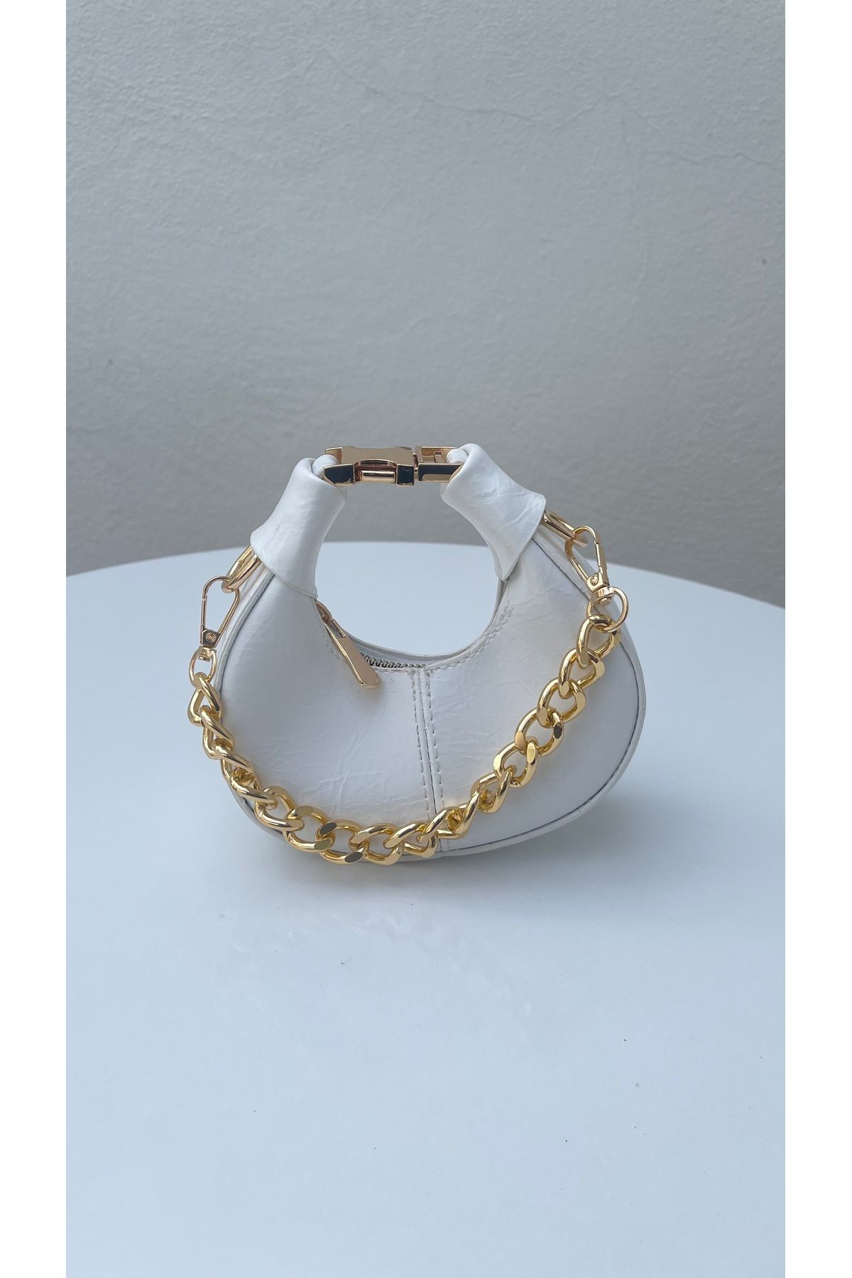 HANWOMEN BAGS Lunera Beyaz Kadın El Ve Omuz Çapraz Mini Model