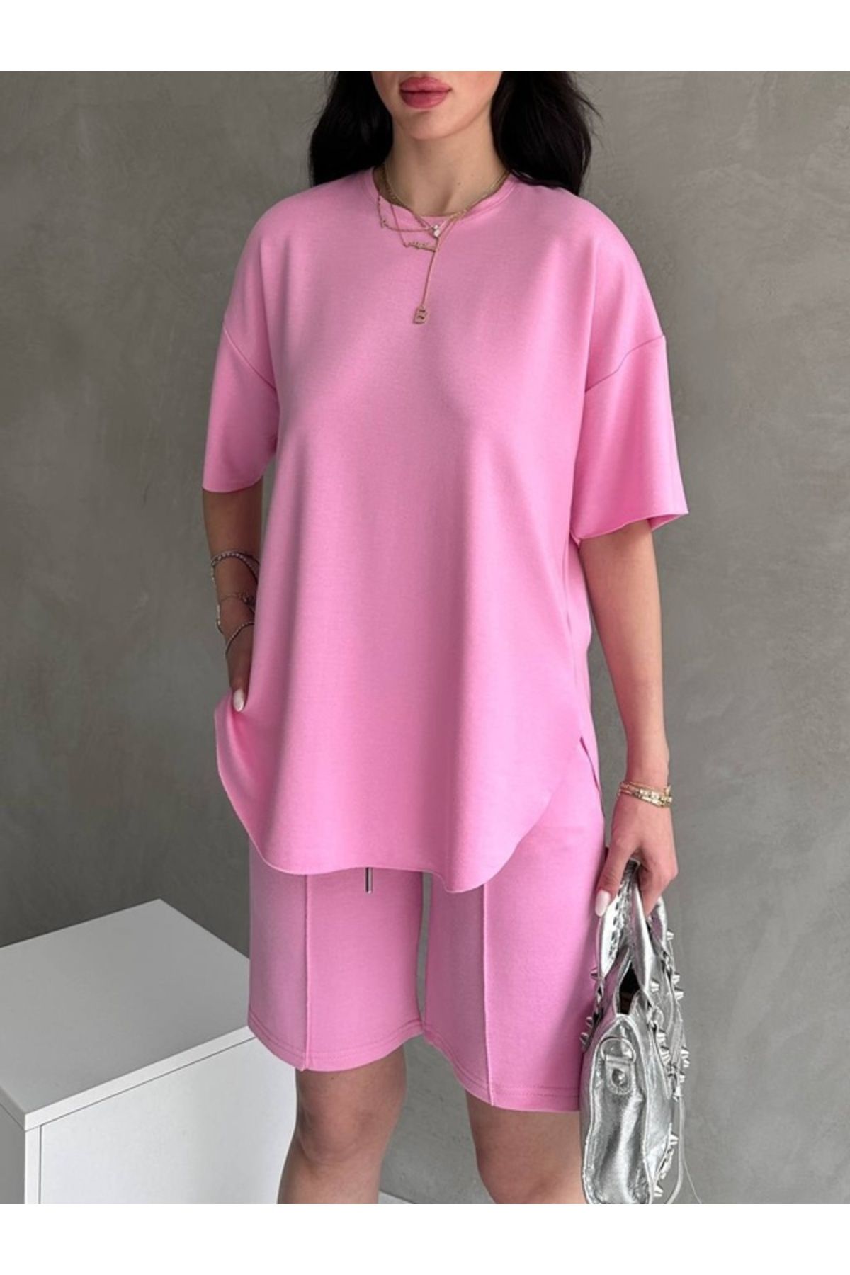 Butik Modal Kumaş Şortlu Takım